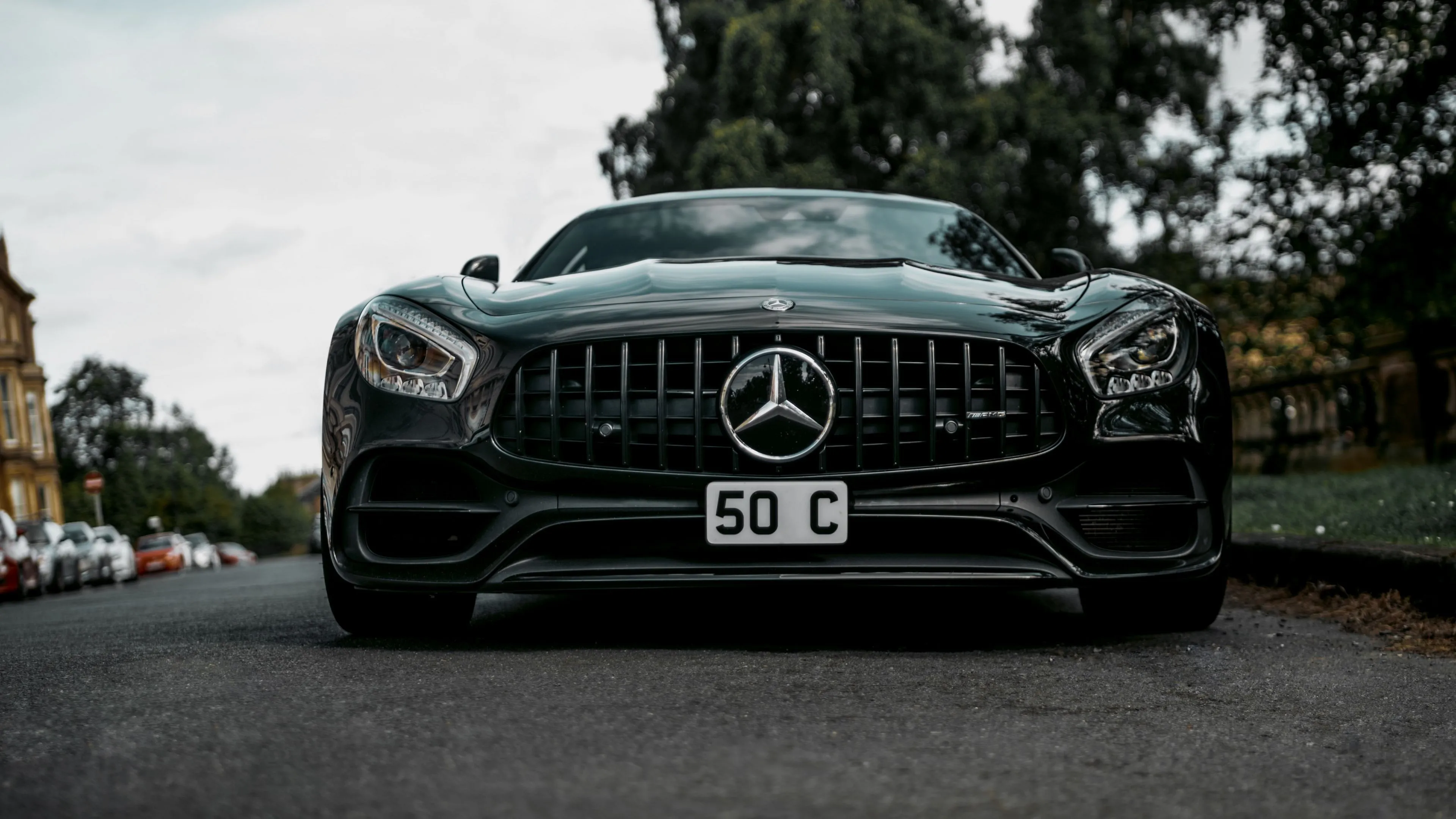Download Wallpaper 3840x2160 Mercedes Benz, Mercedes, Car, Black, Sportscar, Front View 4k Uhd 16:9 HD Background