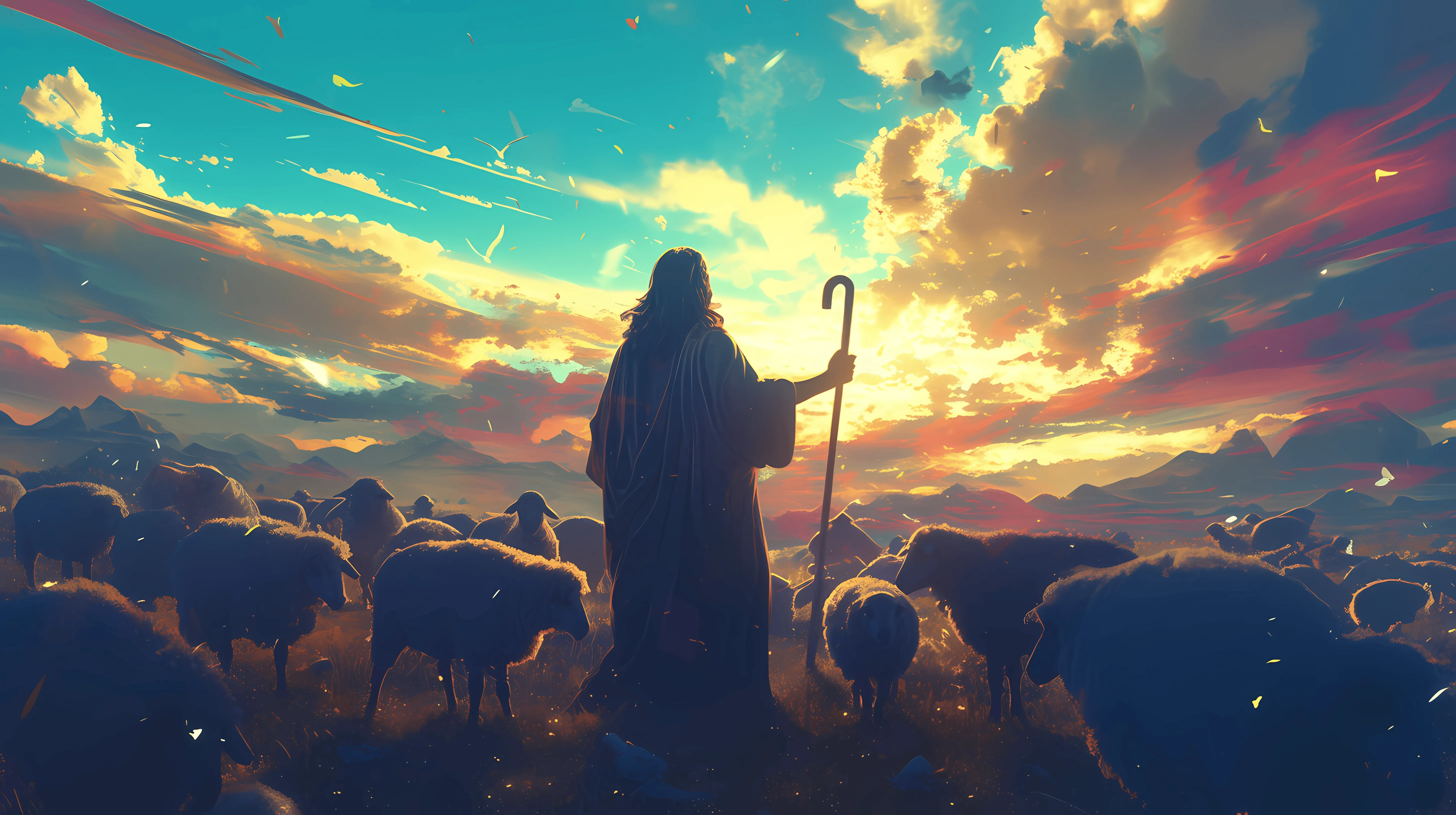 Serene Jesus Shepherd HD Wallpaper