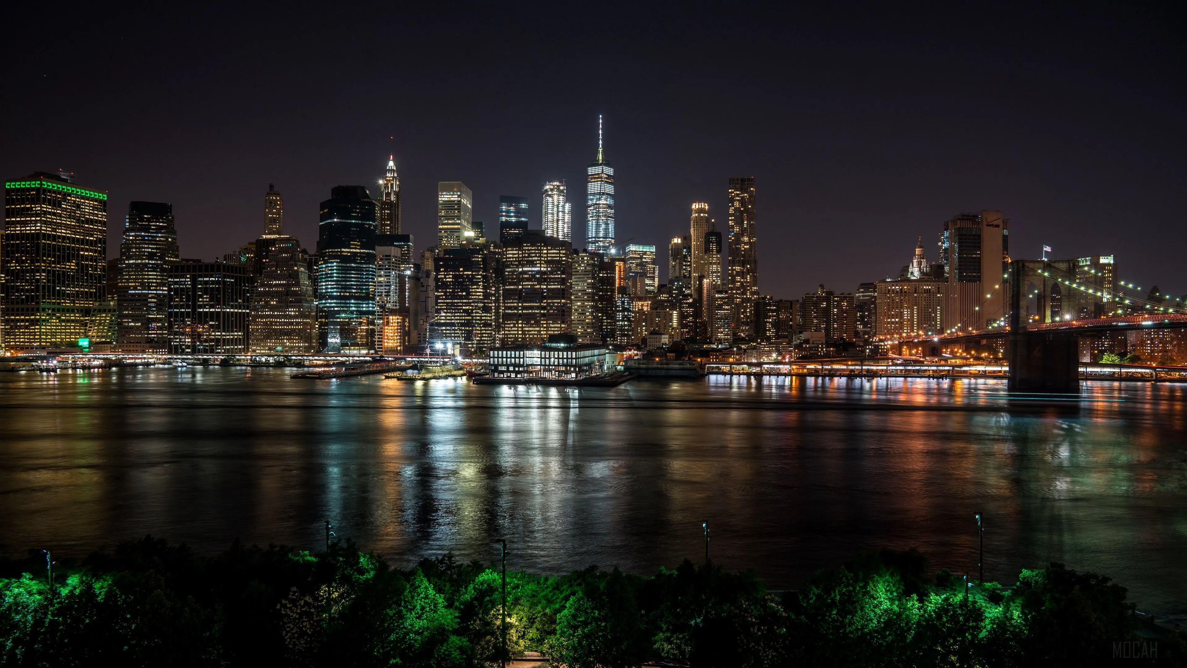 New York City Skyline At Night Panorama 4K, HD Wallpaper