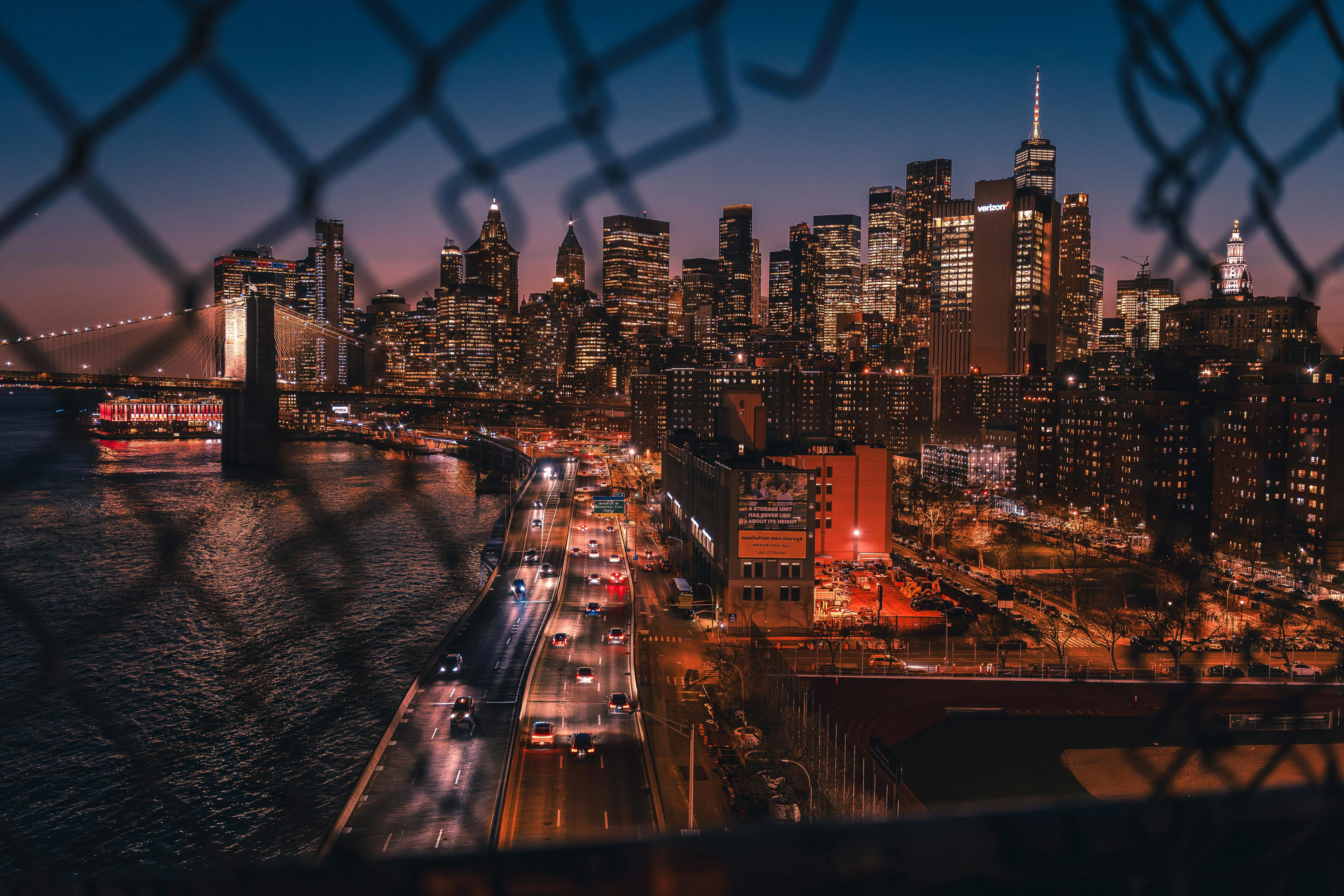 Stunning Night View of New York City Skyline · Free