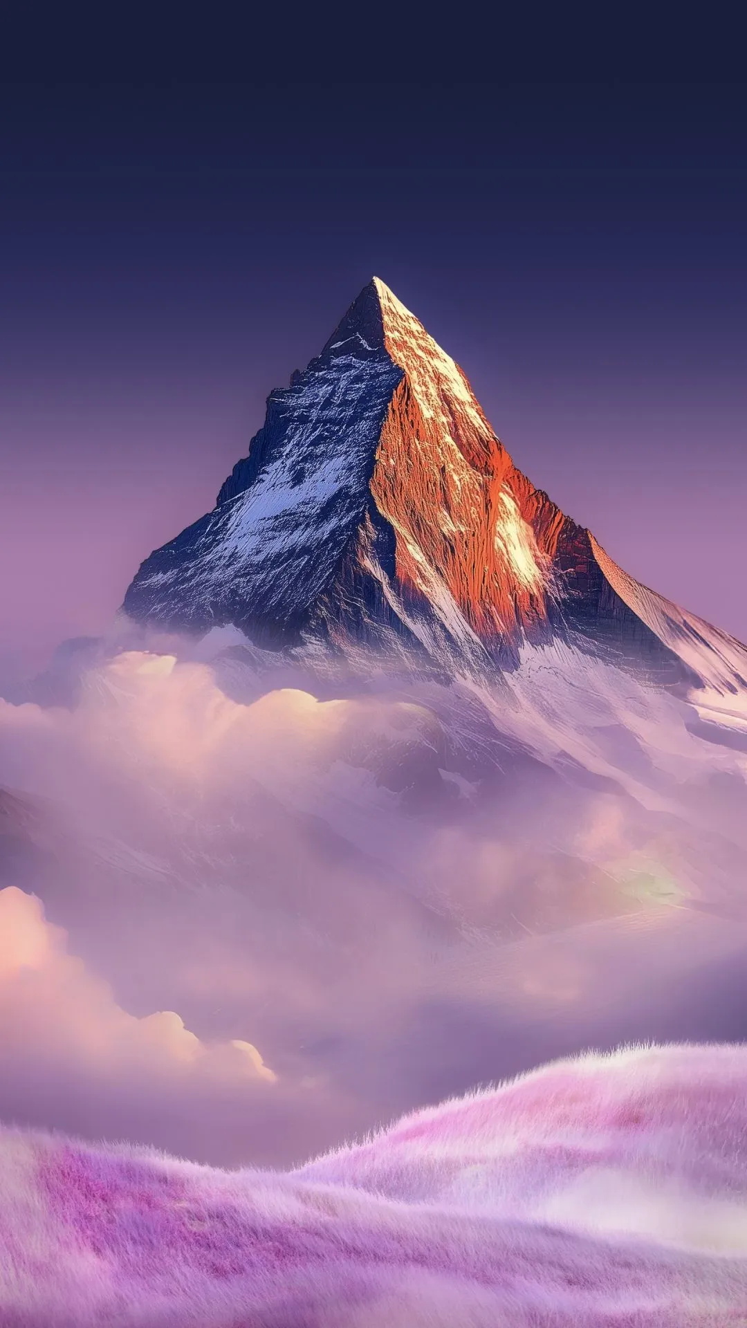 Mountain Peak Wallpaper 4K, Landscape, Purple aesthetic