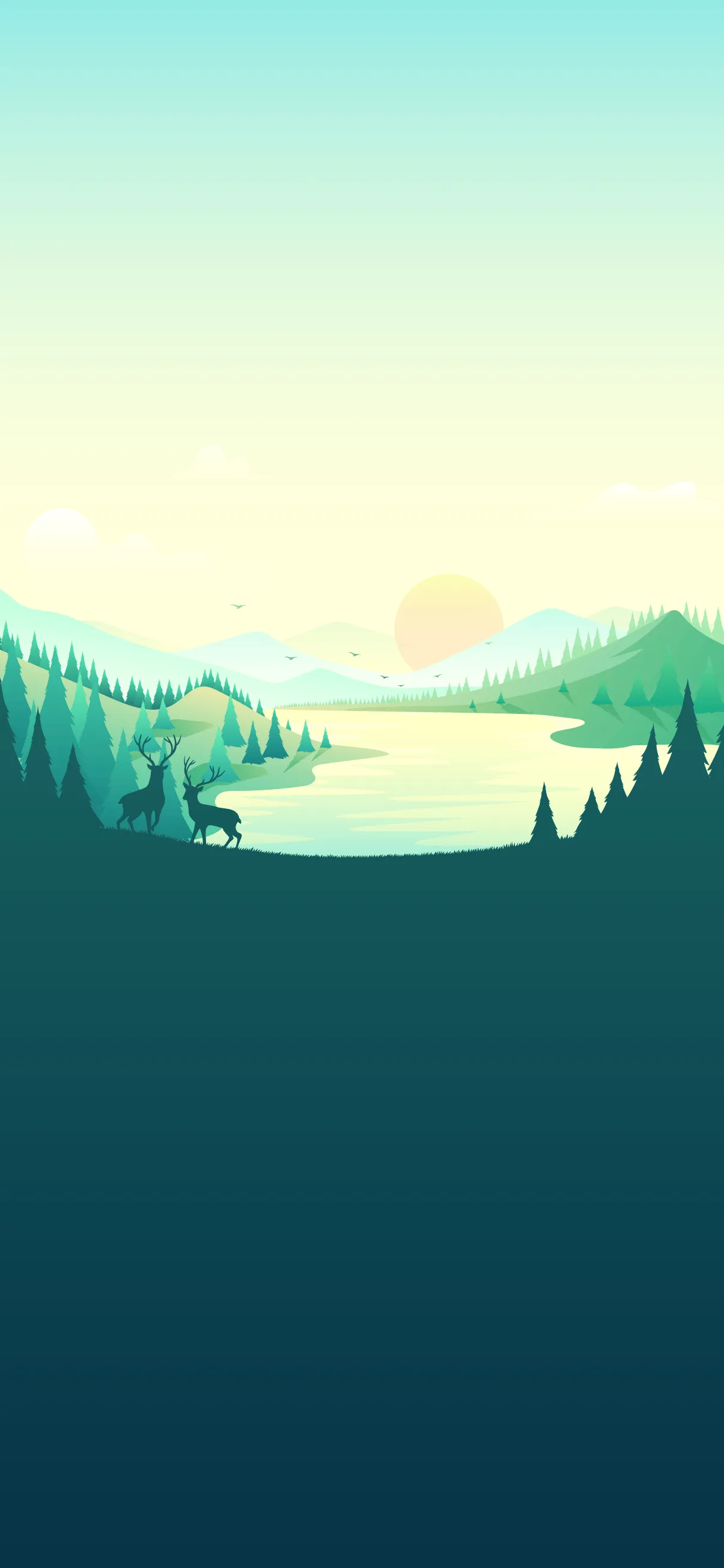 Day and Night Landscape phone wallpaper