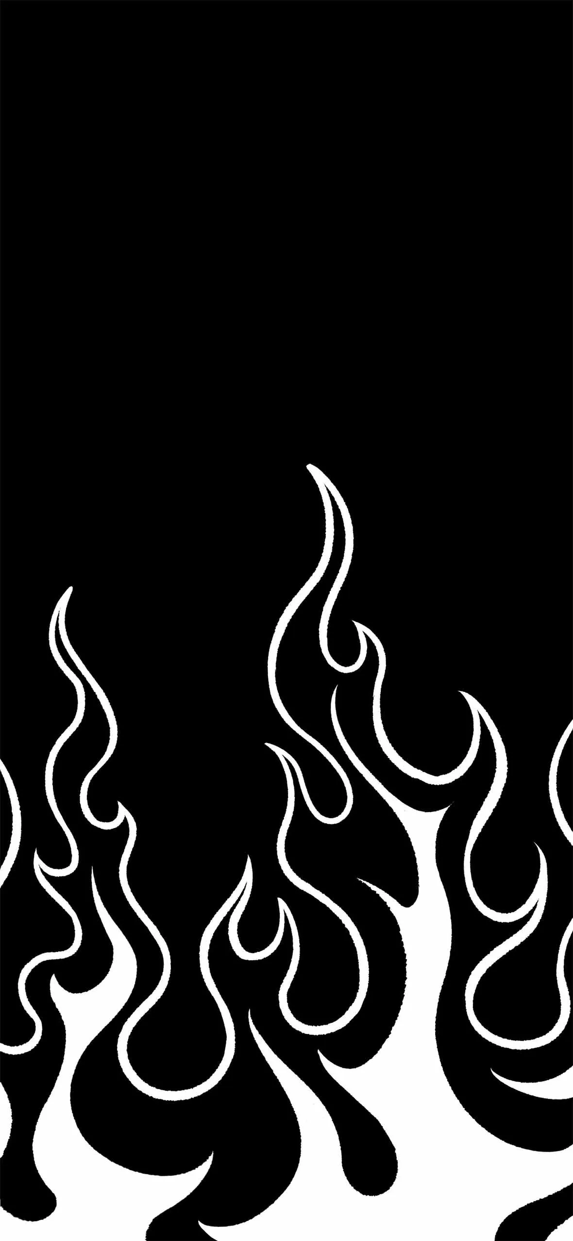 Minimal Fire Flame Art Black Wallpaper Phone Wallpaper
