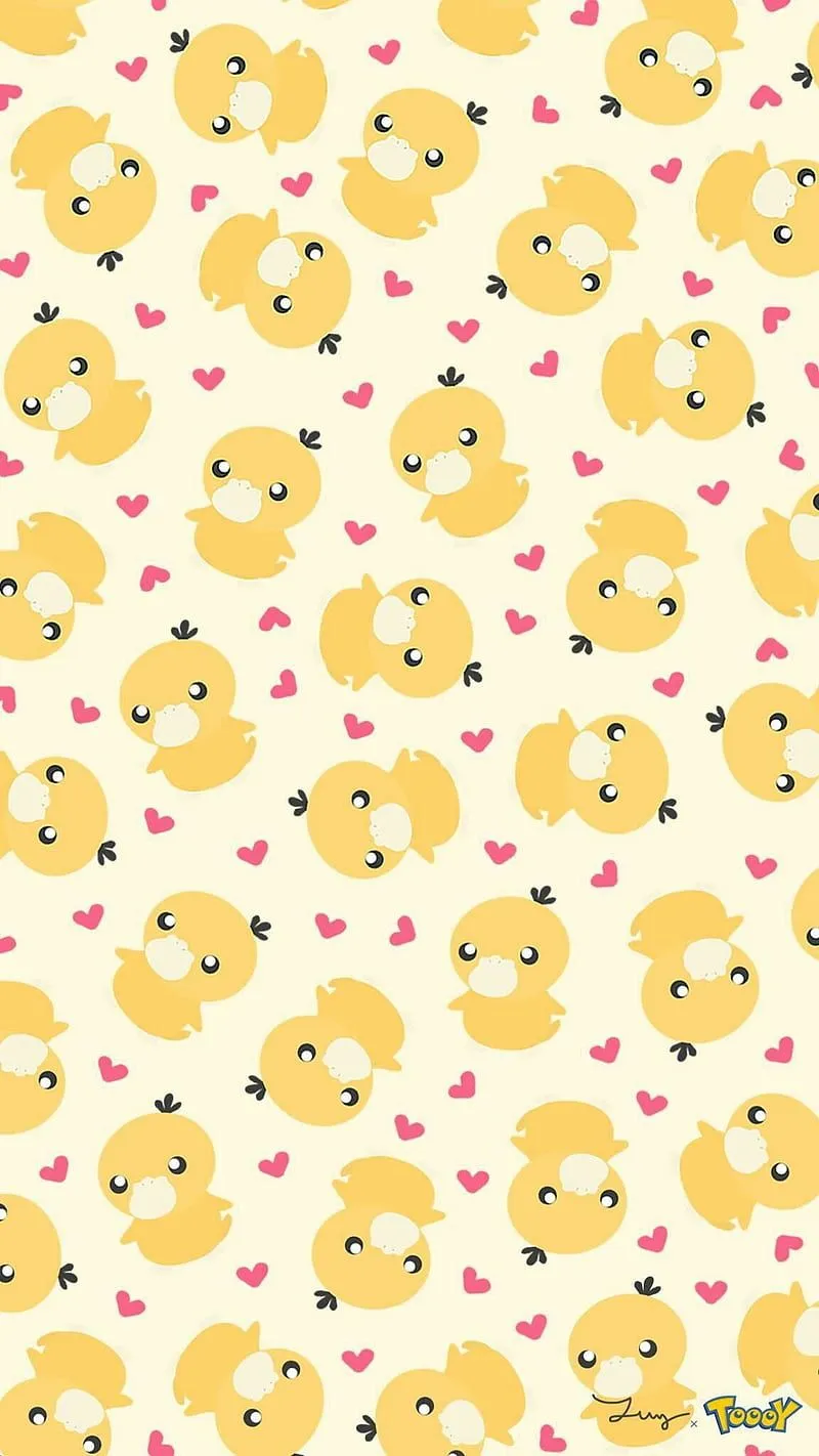 Psyducks, cartoons, cute, pattern, pokemon, psyduck, sweet, HD phone wallpaper