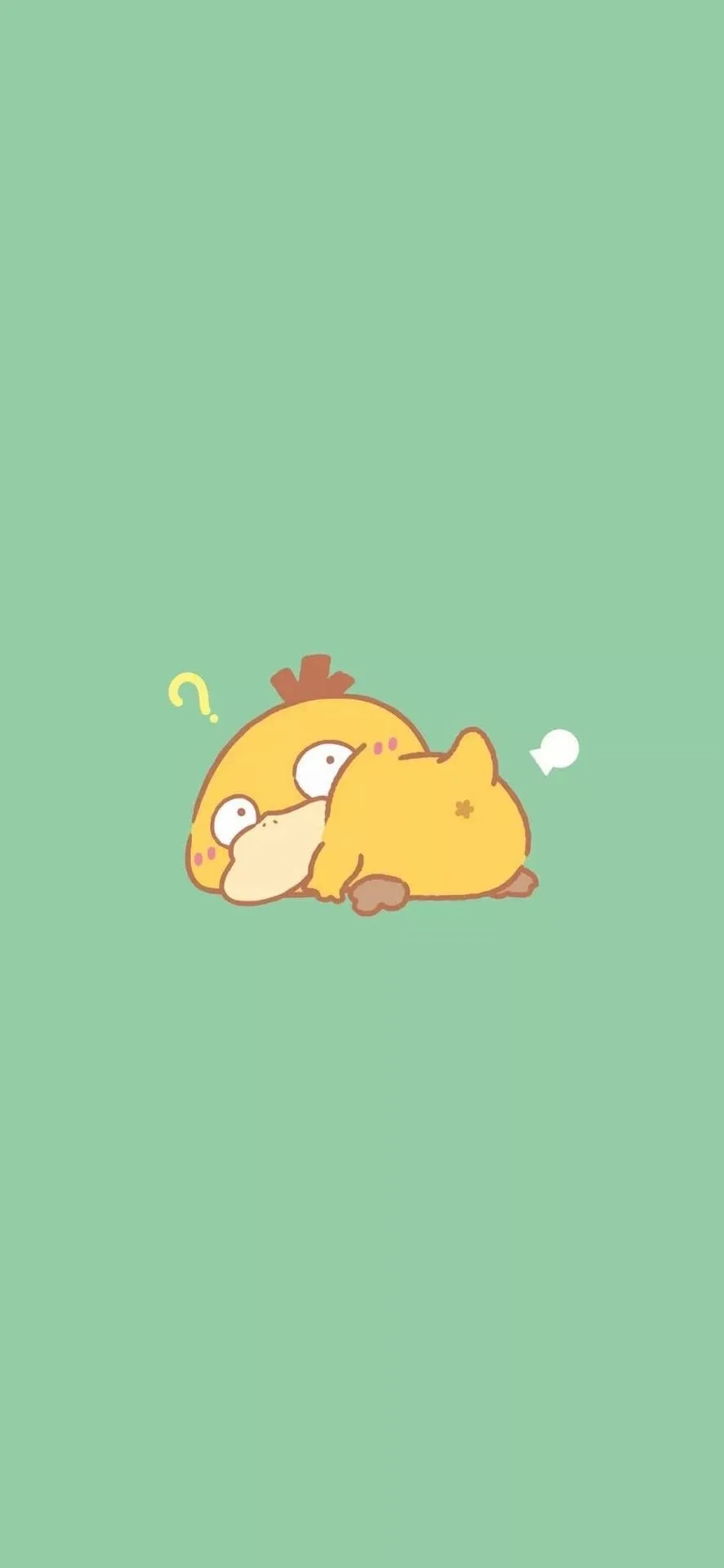 Download Green Pastel Psyduck Phone Wallpaper