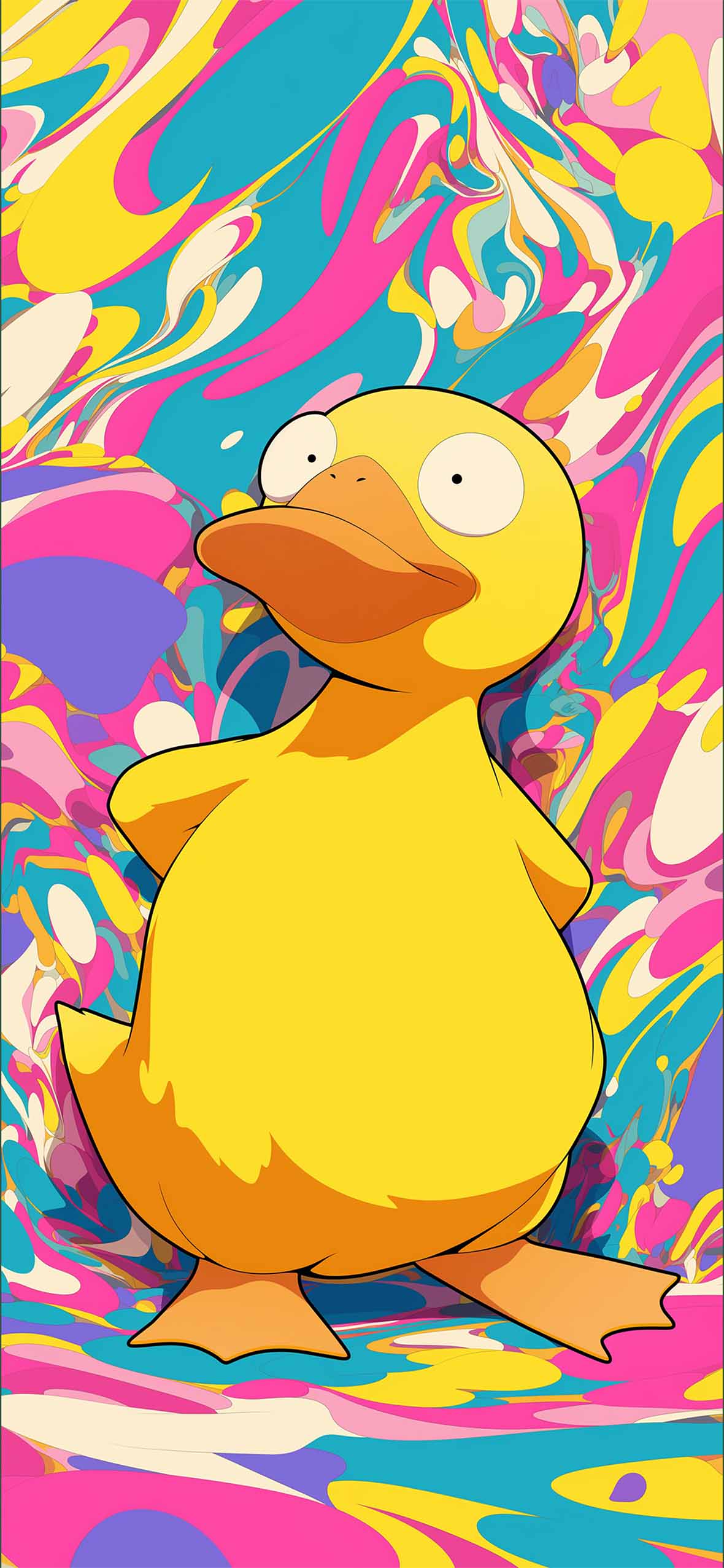 Psyduck Colorful Trippy Pokémon Wallpaper Anime Wallpaper