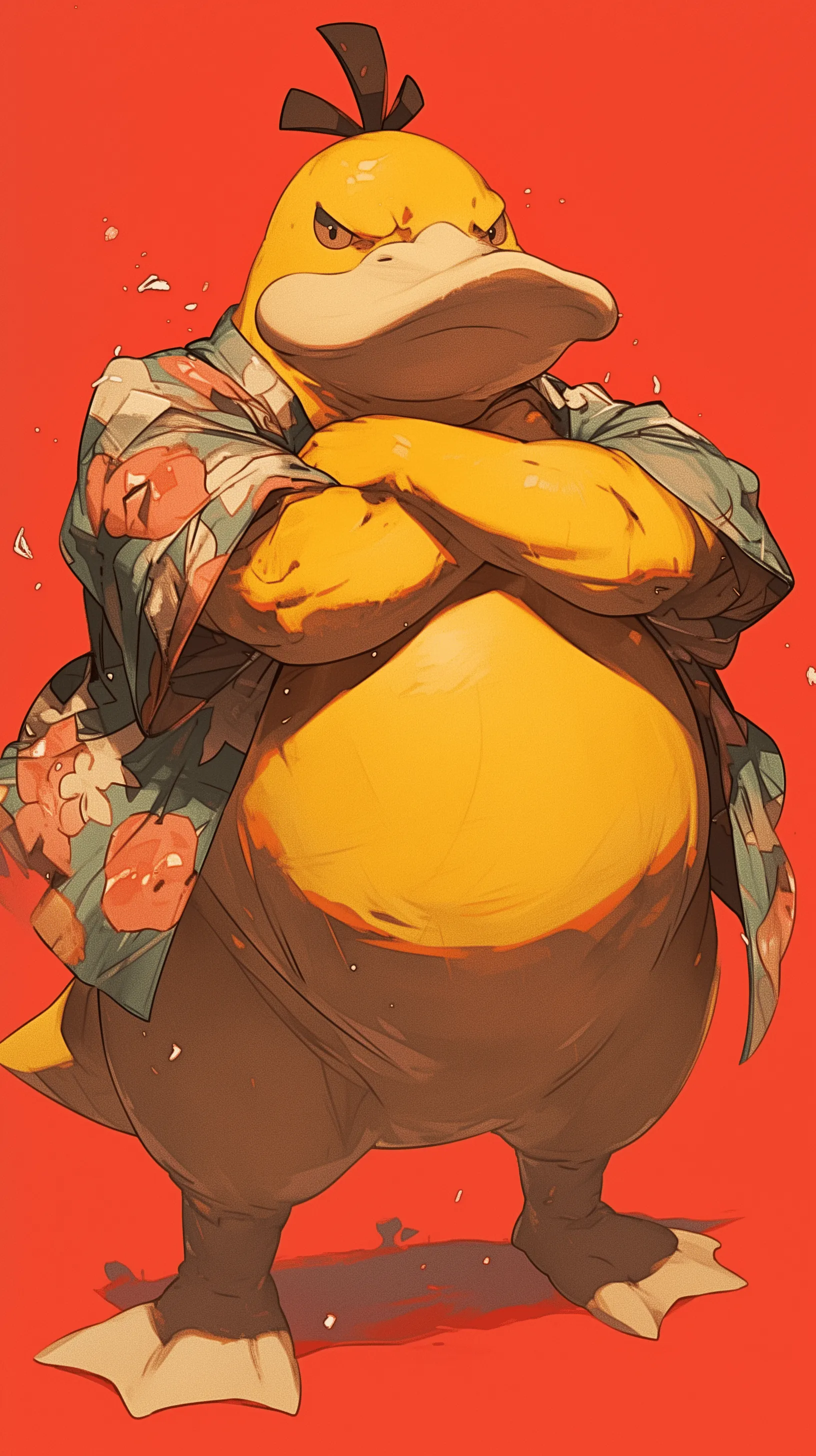 Hawaiian Psyduck Phone Wallpaper