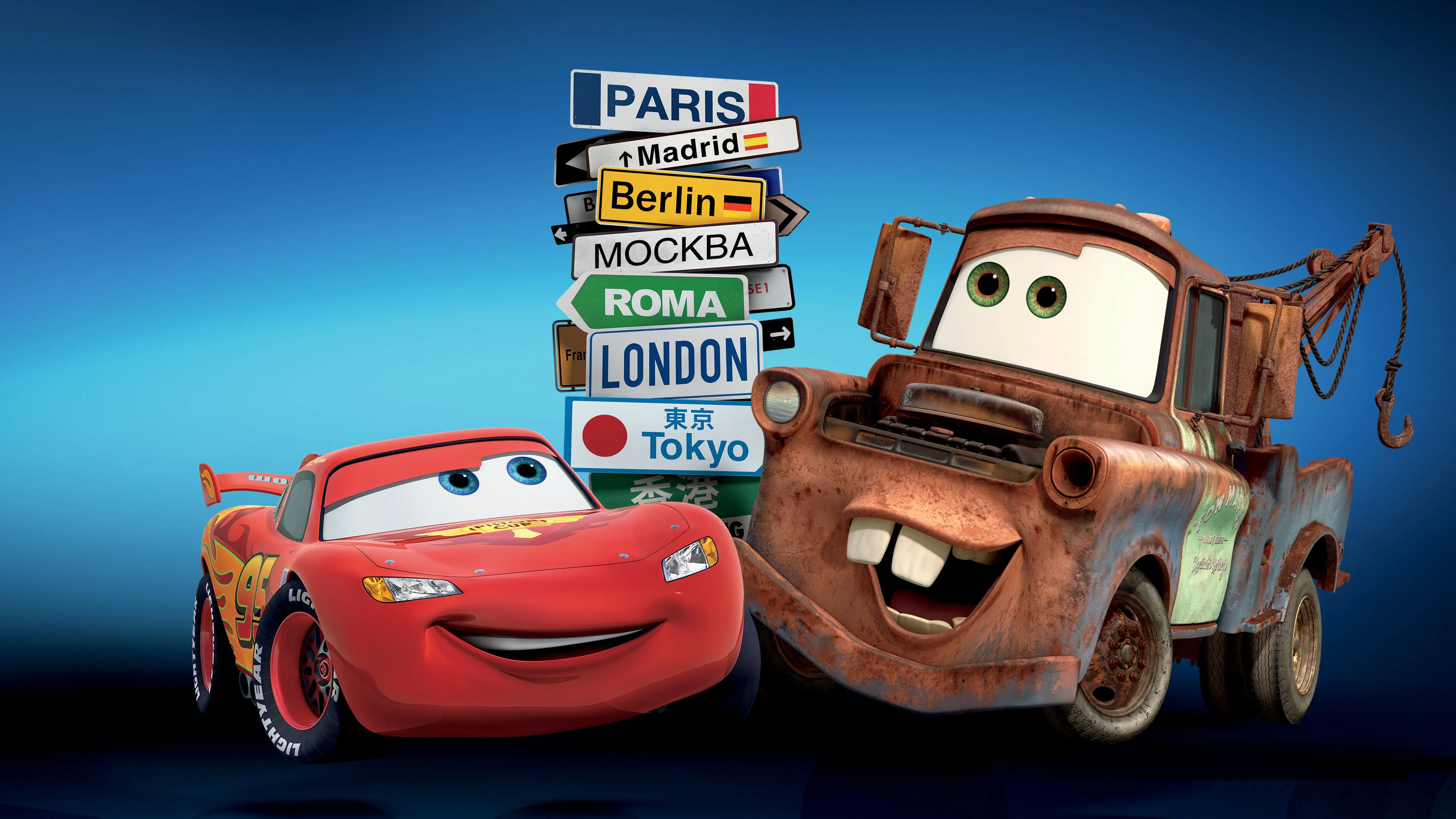 Desktop wallpaper: Mater (Cars), Lightning Mcqueen, Cars 2, Cars, Movie 4K free download for PC. 495873