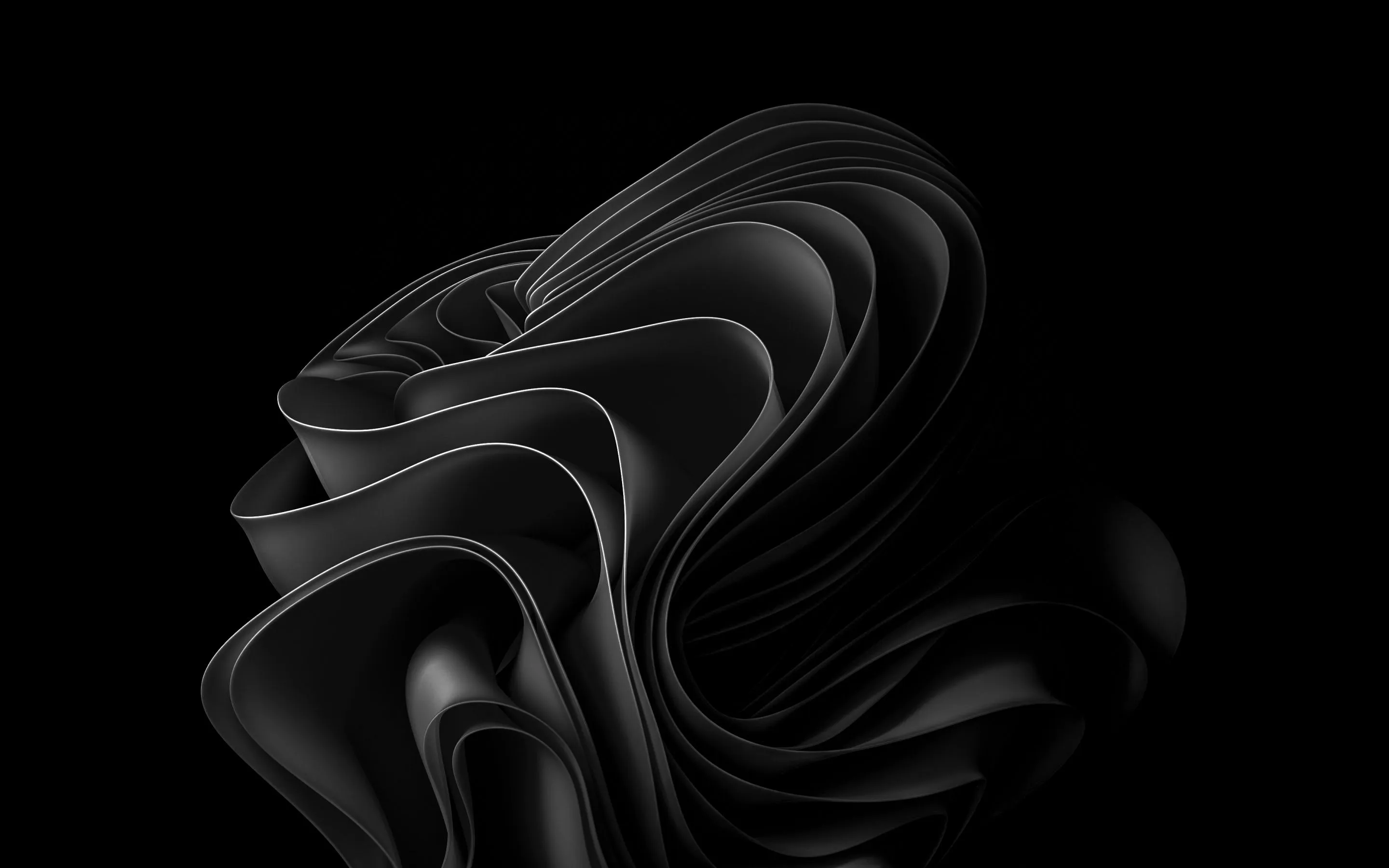 Windows 11 Wallpaper 4K, Black abstract, Stock
