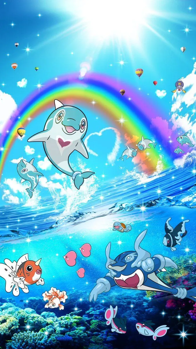 Pokémon Has Shared Higher Resolution Artwork For The Palafin Scene That Can Be Used As Mobile Or Desktop Wallpaper