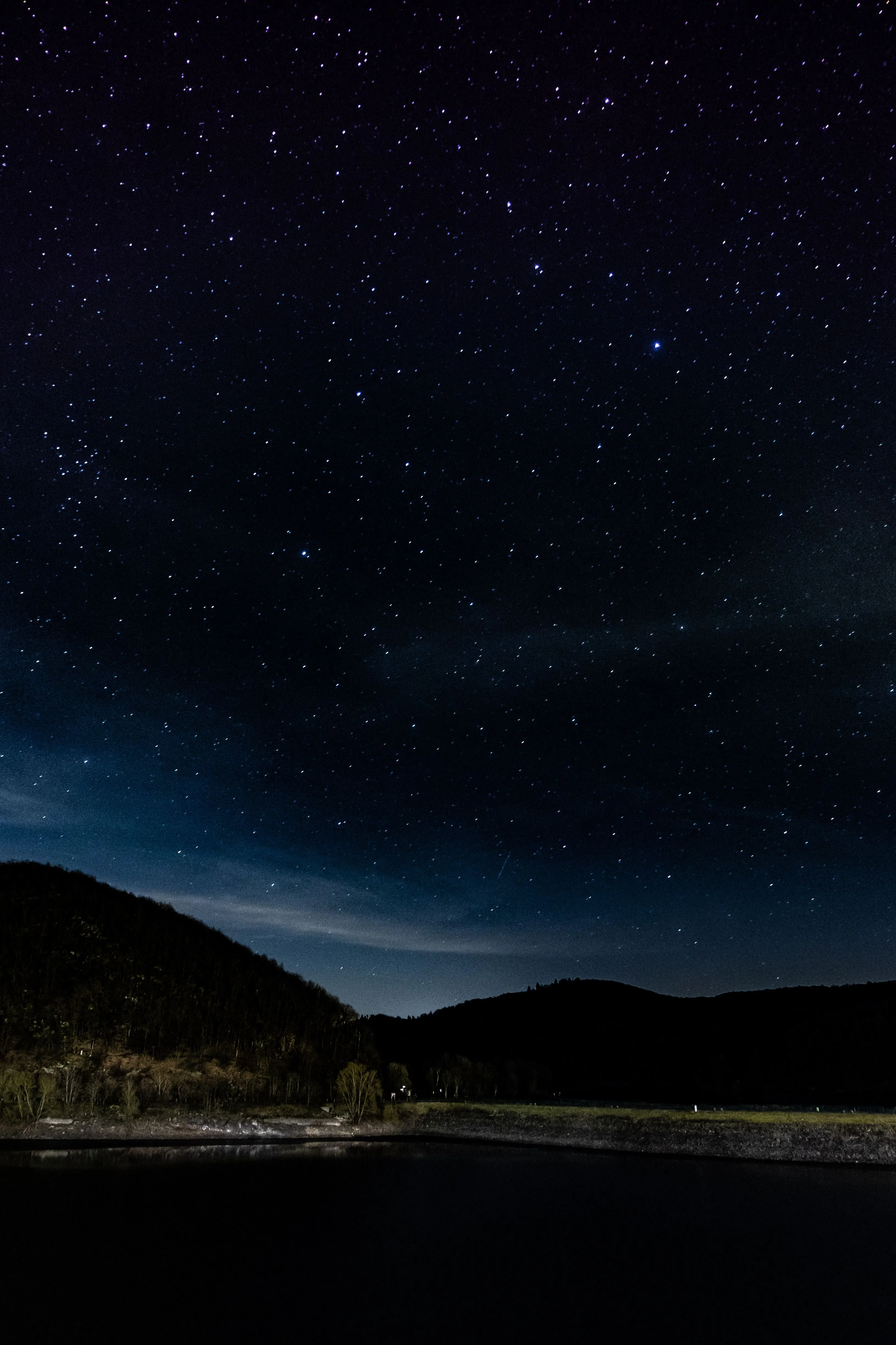 Phone wallpaper: Stars, Dark, Starry Sky, Trees, Night, Germany, Eifel 132622