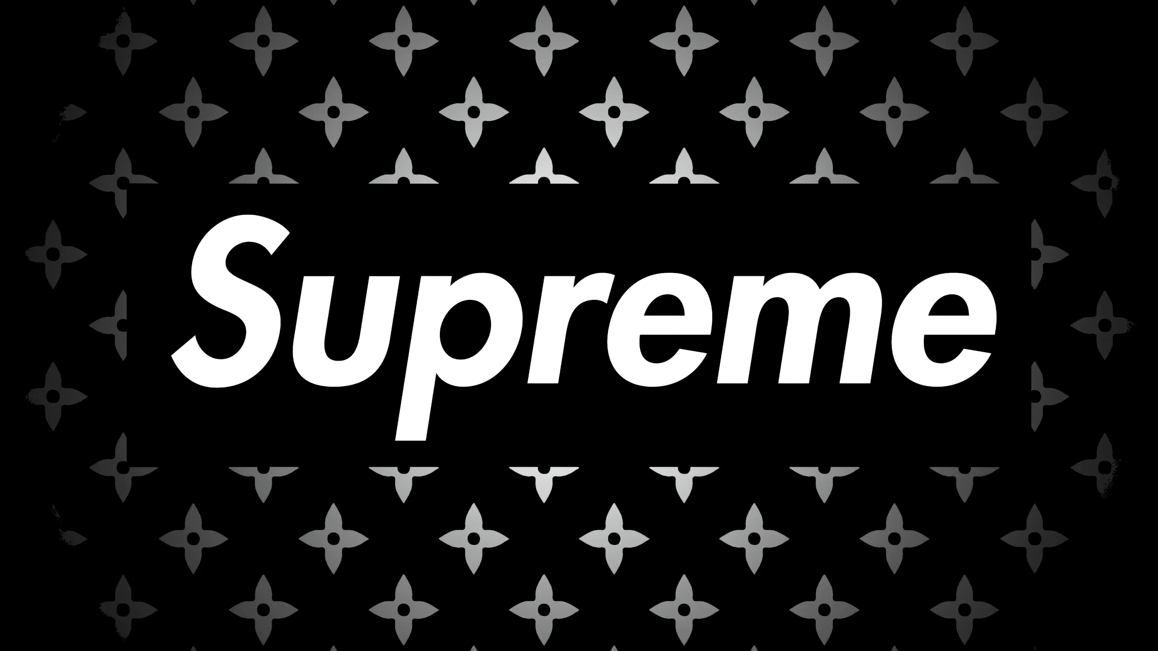 Supreme Wallpaper 4K, Logo, Black background