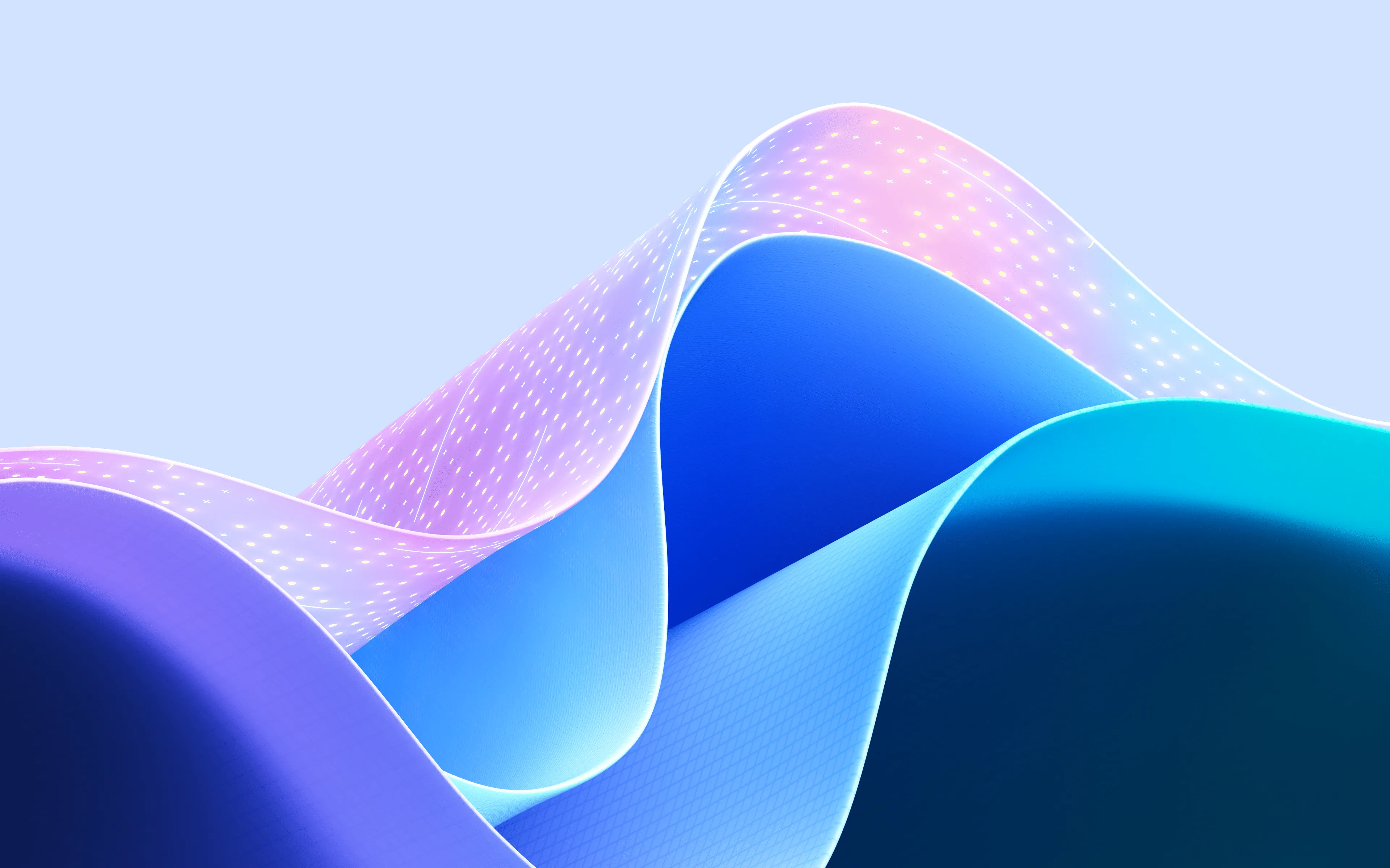 Windows 11 Wallpaper 4K, Light Mode, Waves, Blue, Stock