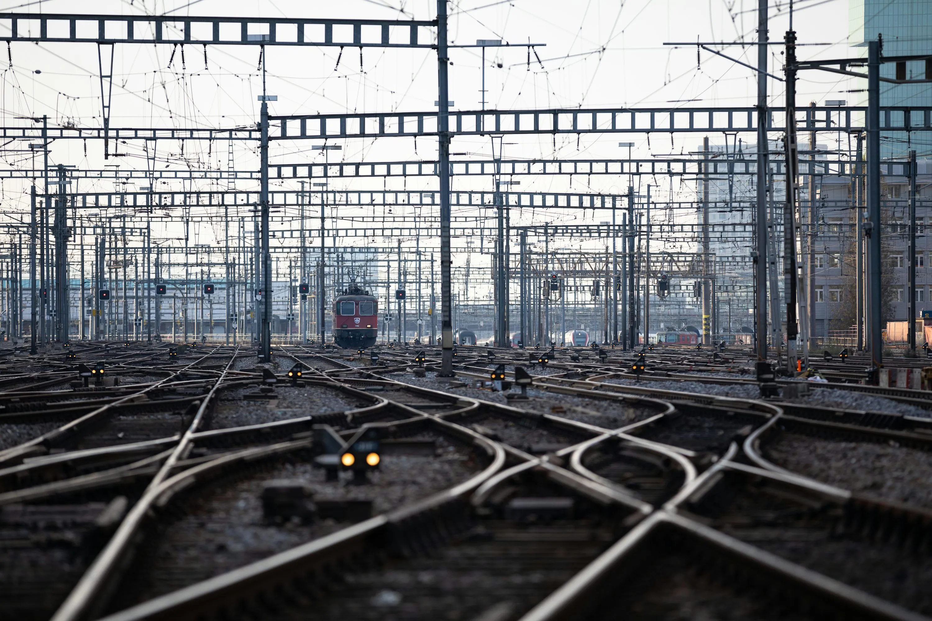 Gray train railways during daytime photo