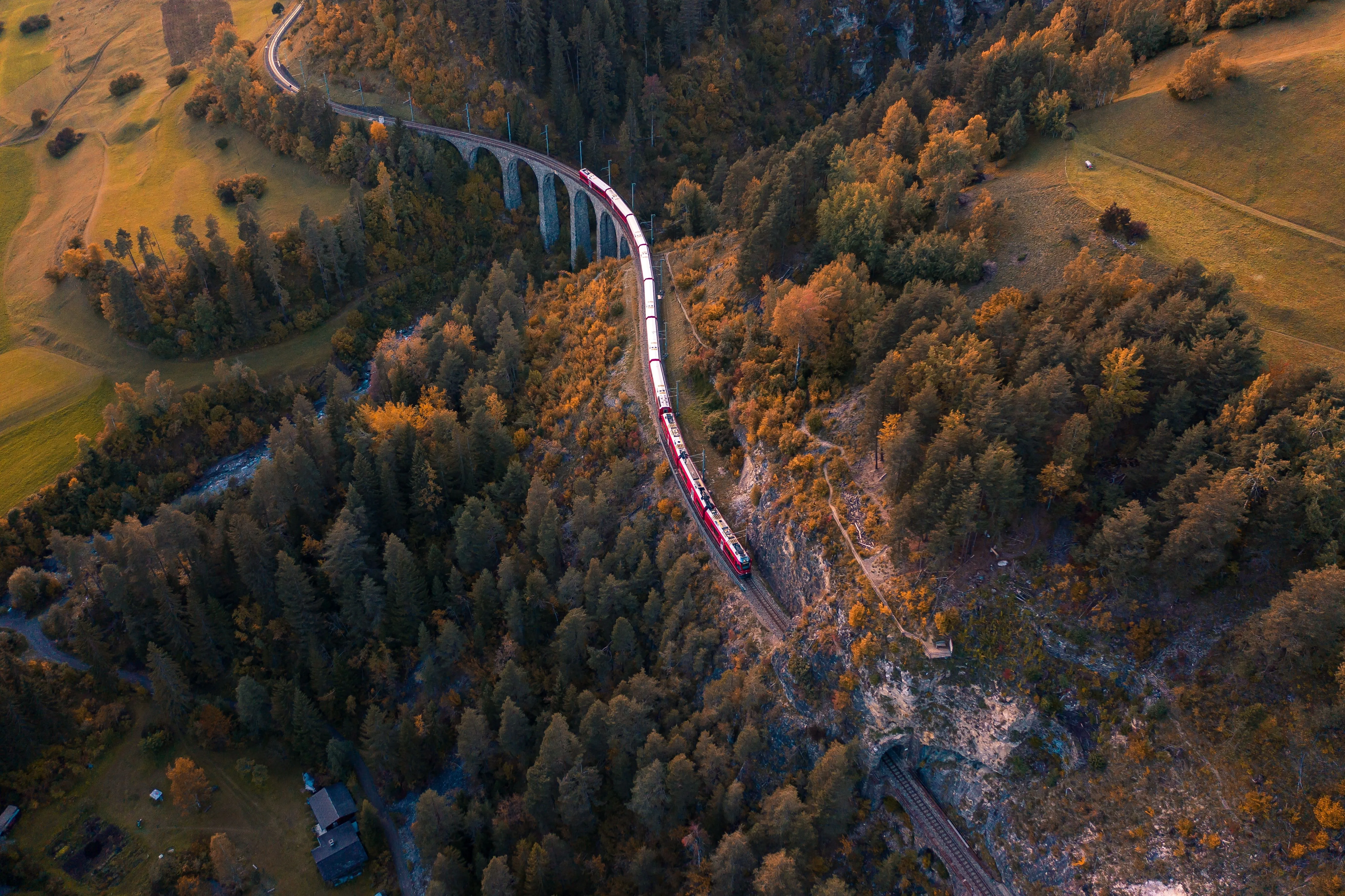 Train 4k Switzerland Aerial Wallpaper, HD City 4K Wallpaper, Image and Background