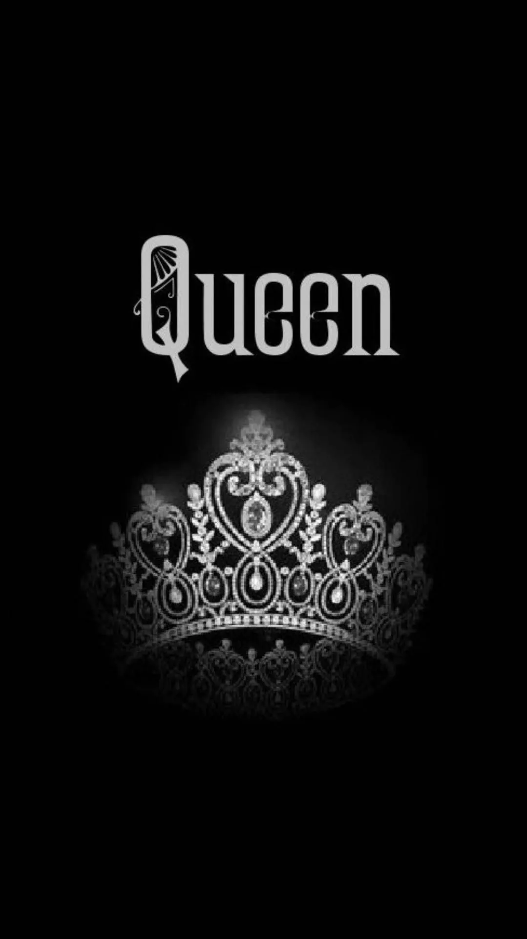 Download Silver Crown Black Queen Phone Background Wallpaper