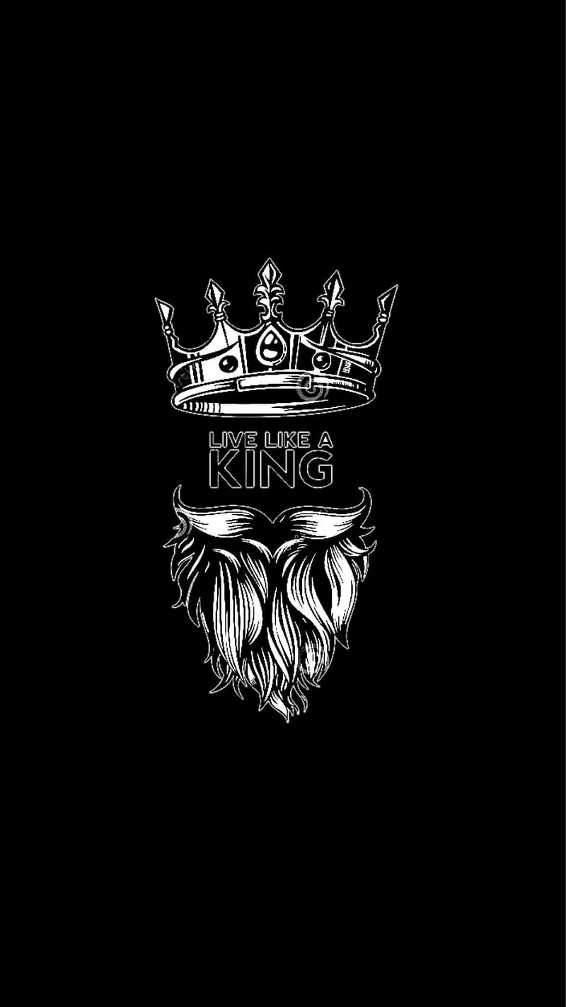 Attitude King, Black Crown, beard, HD phone wallpaper