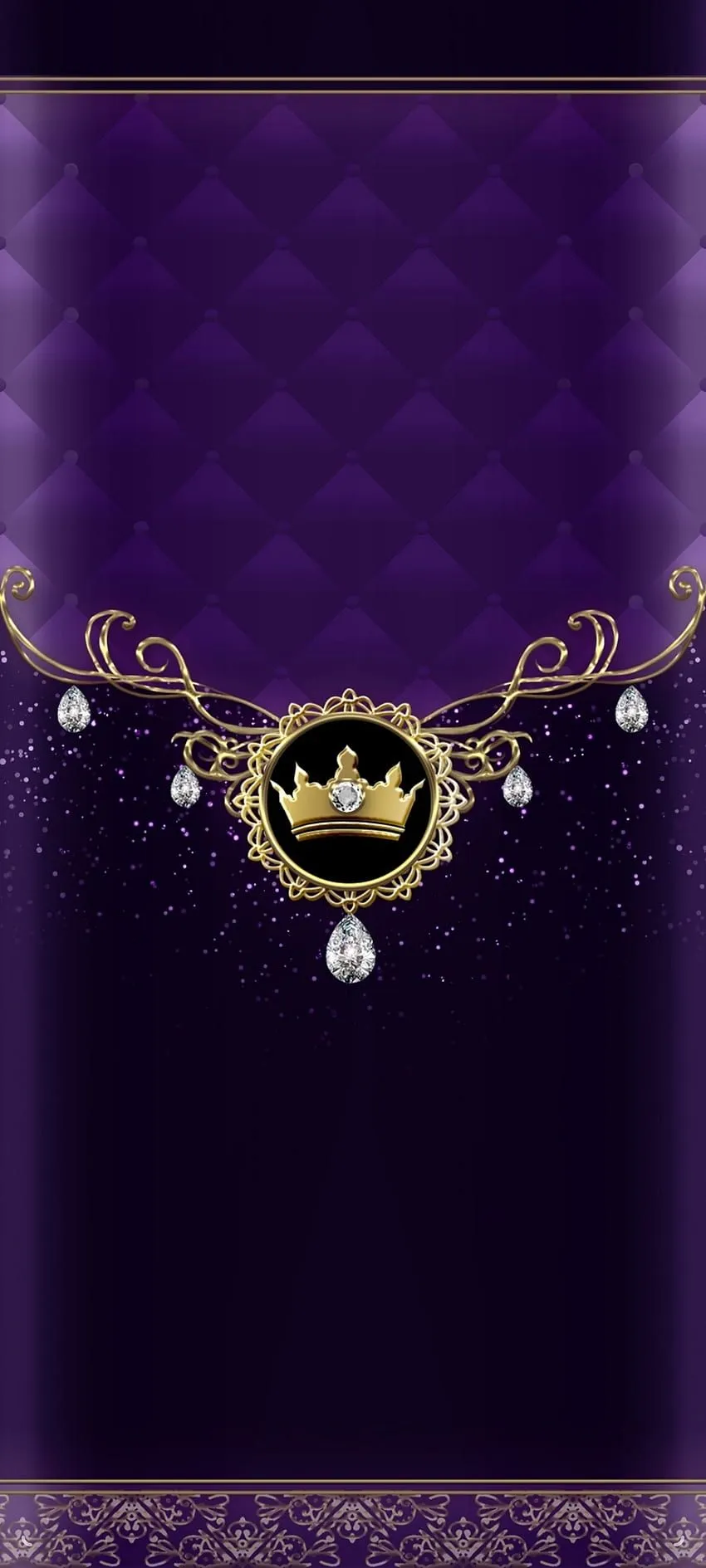 Golden crown, gold, electric blue, diamond, King, metal, roll, luxury, purple HD phone wallpaper