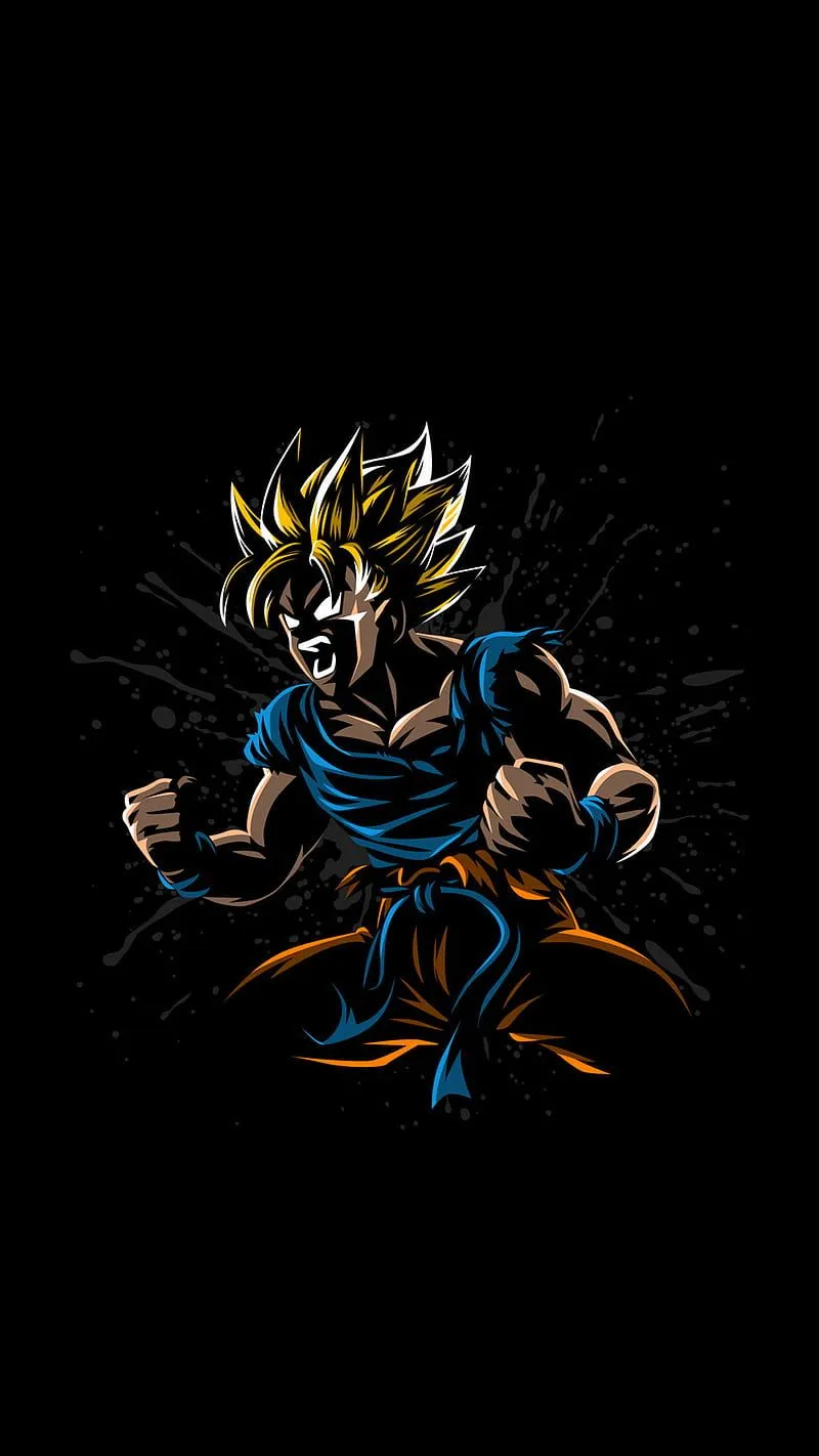 Goku by JR, anime, black, HD phone wallpaper