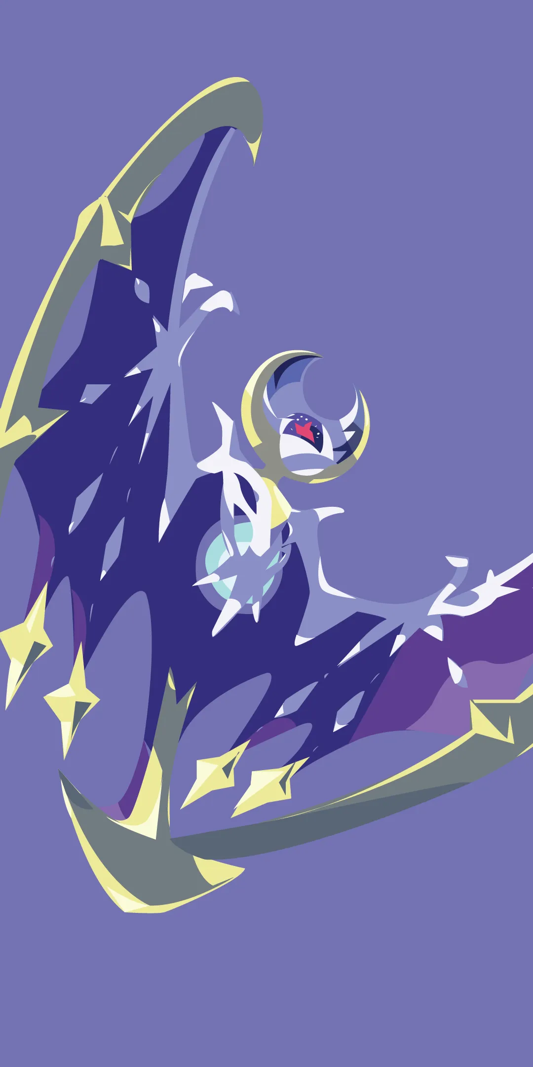 Download Minimalist Pokémon Moon Pokémon: Sun And Moon Pokemon Lunala ( Pokémon) Video Game Minimalist Gaming Phone Wallpaper