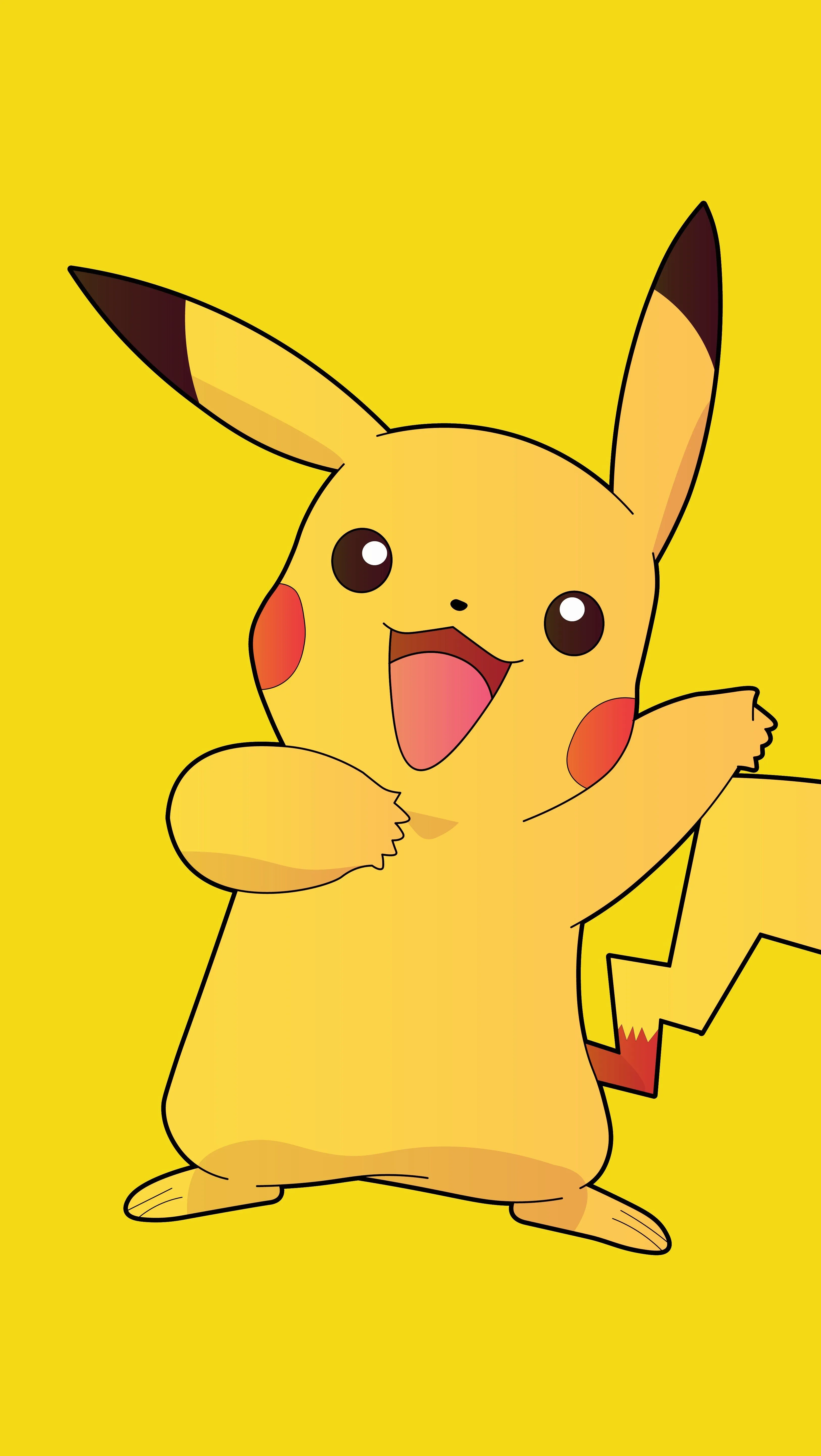 Pikachu from Pokémon Minimalist Anime Wallpaper 4K for iPhone and Mobile Phone