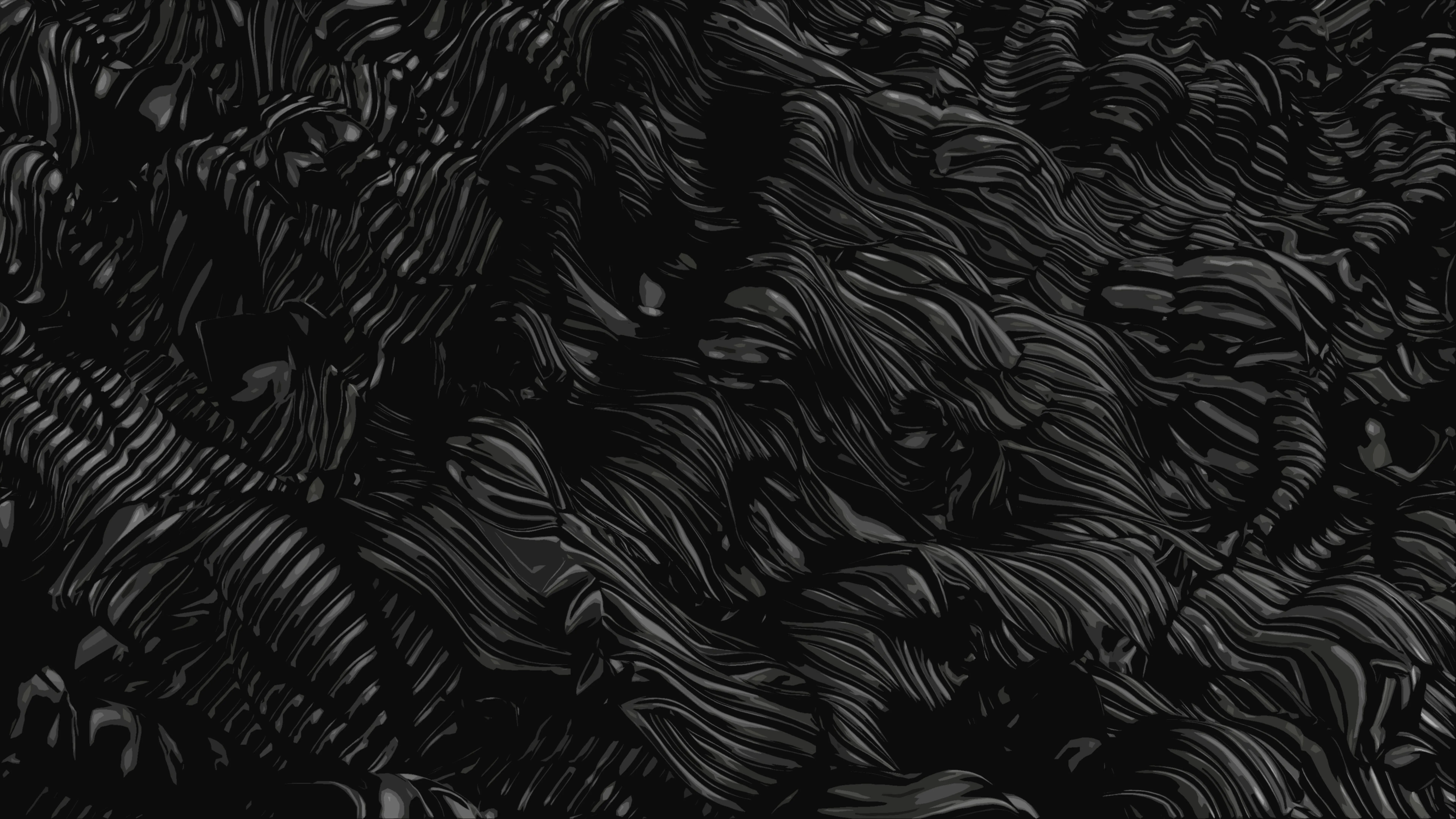 8K Black Wallpaper