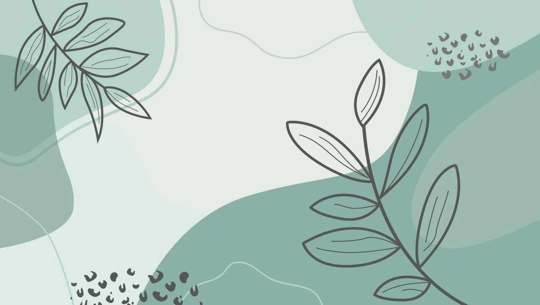 Abstract nature leaf minimal style pastel colors green background