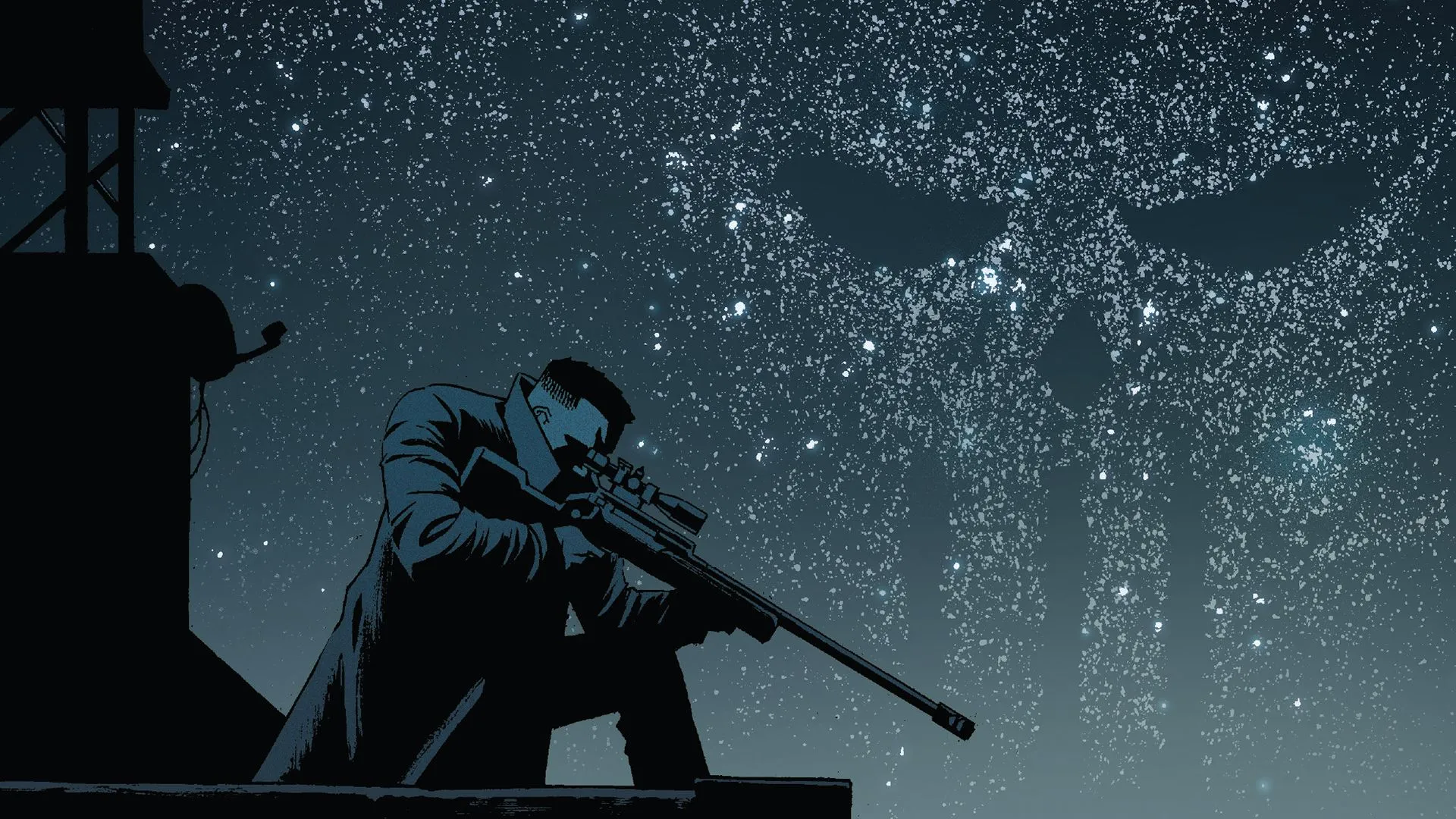 The Punisher: Frank Castle HD Comic Wallpaper Under the Starsx1080