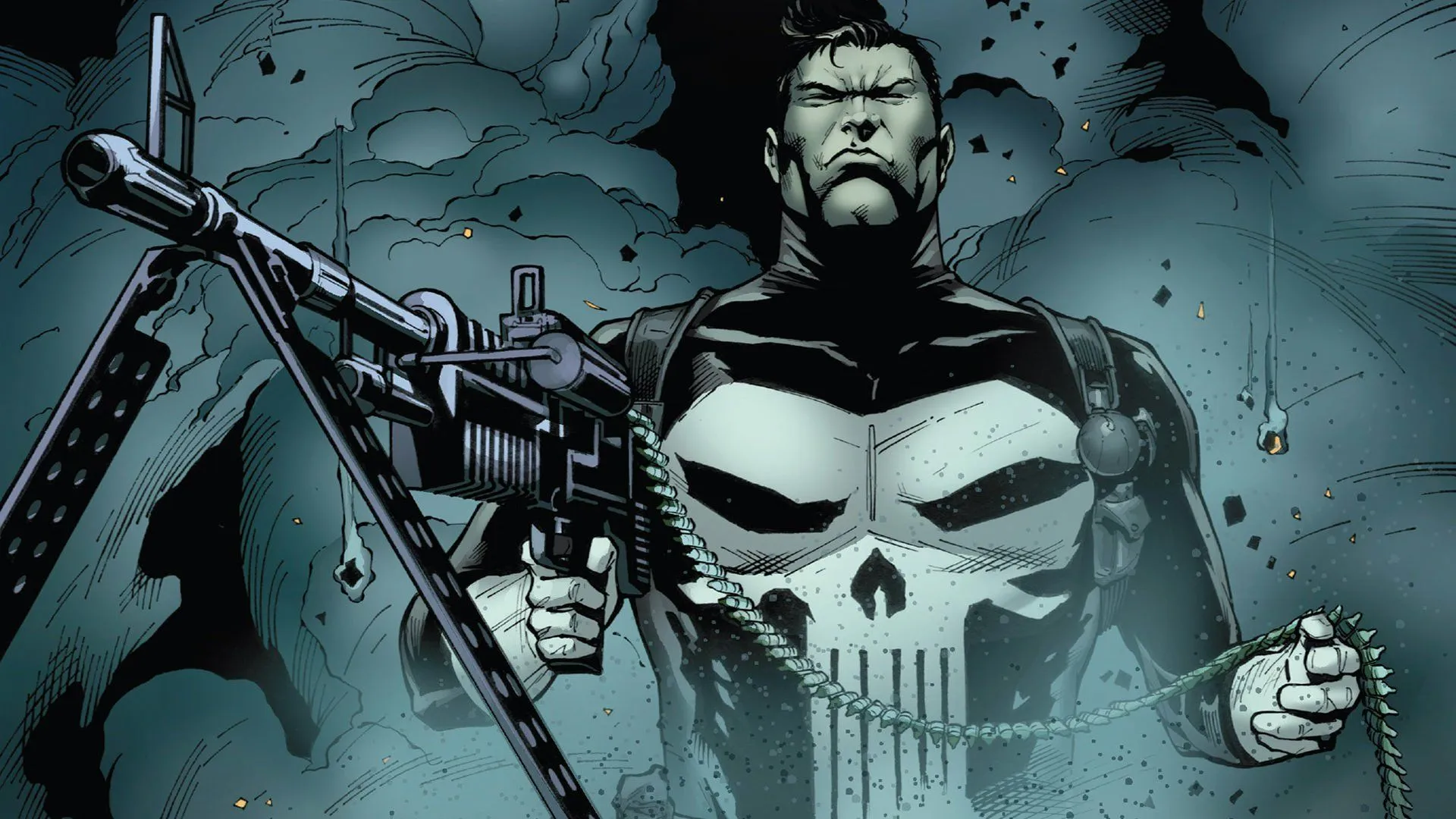 The Punisher HD Comic Wallpaper: Dark Vigilante Justice in Actionx1080