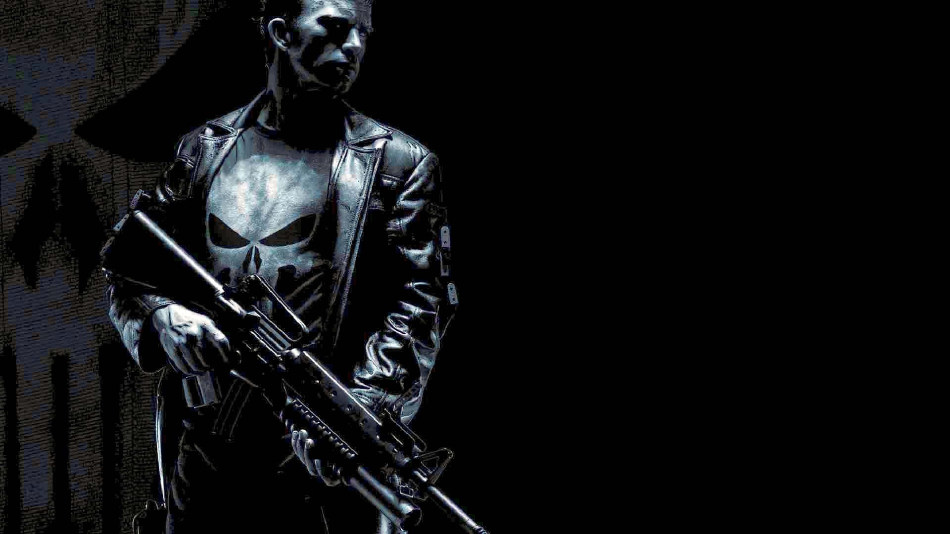 Download Punisher Skull Shirt Desgin Dark Desktop Wallpaper