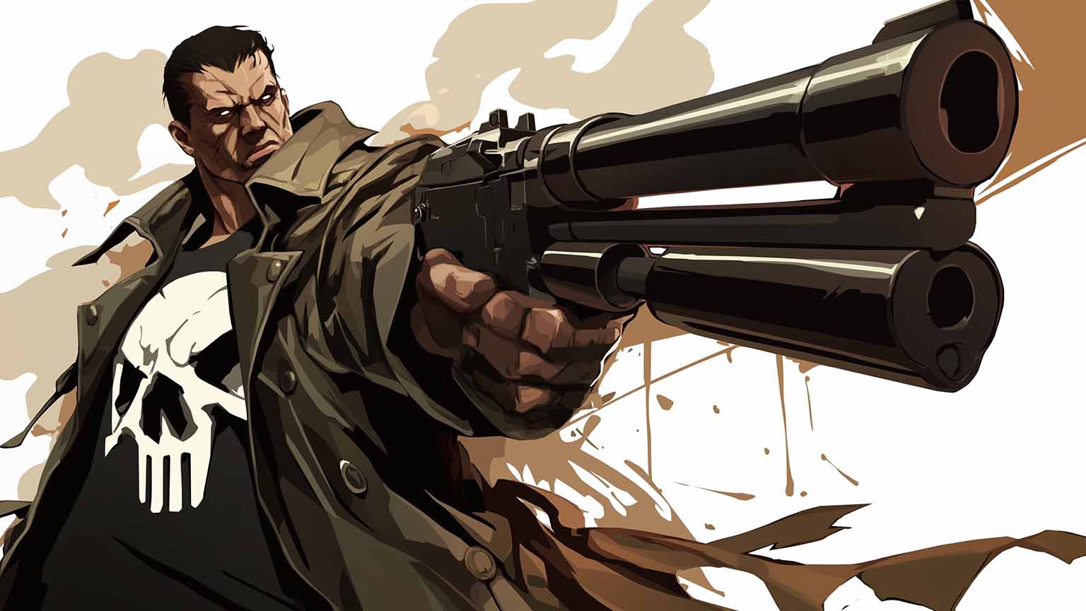 Free Punisher Big Gun Pose Desktop Wallpaper Download