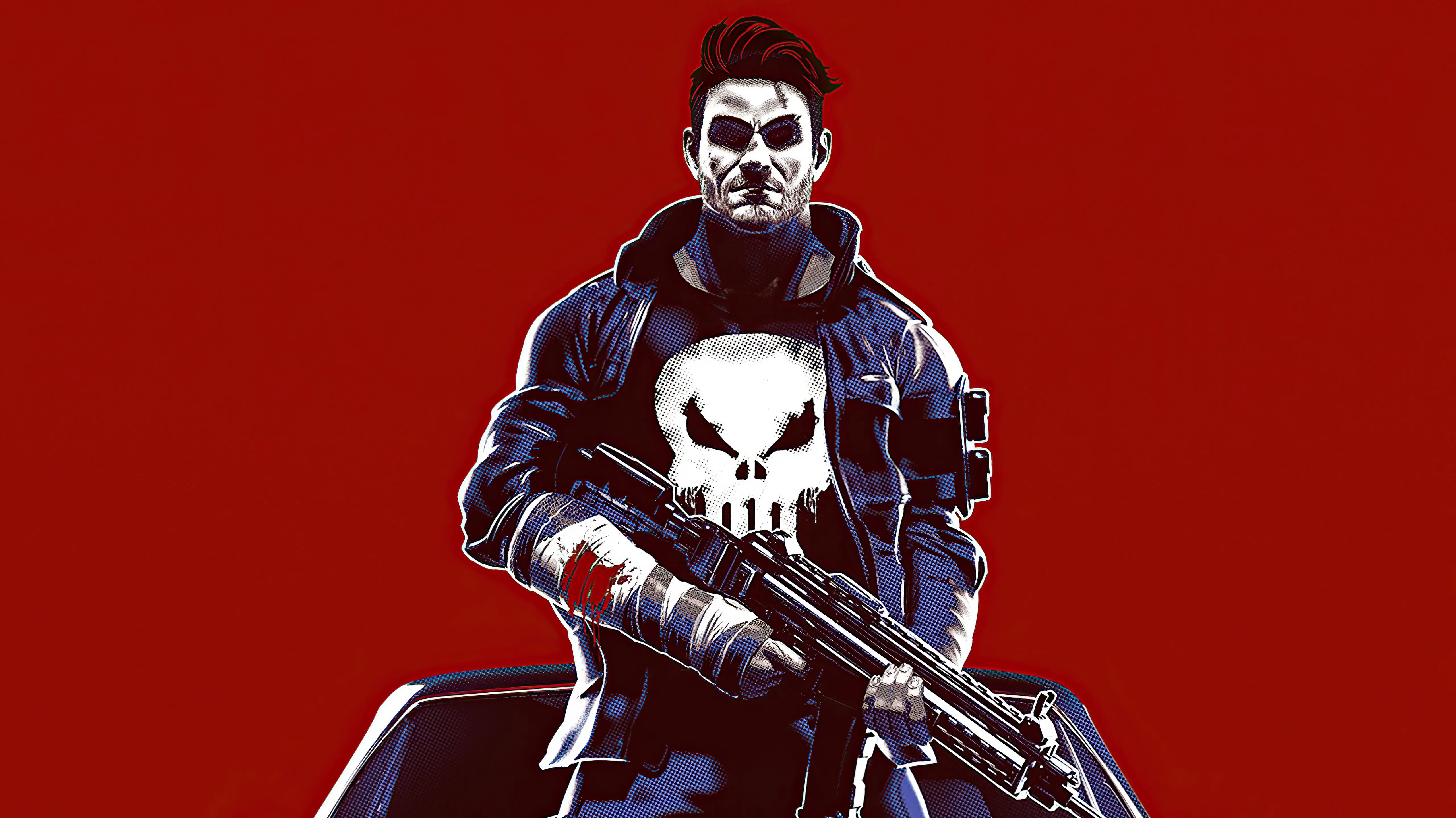 Cool Punisher Minimalist Wallpaper, HD Superheroes 4K Wallpaper, Image and Background