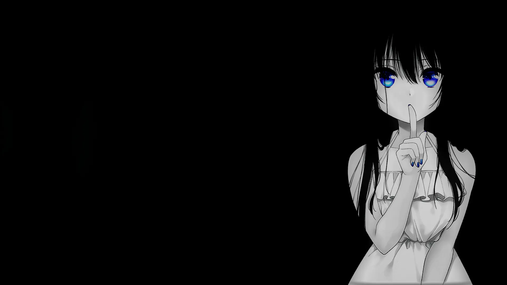 Anime Girl With Blue Eyes And Black Hair HD Wallpaper