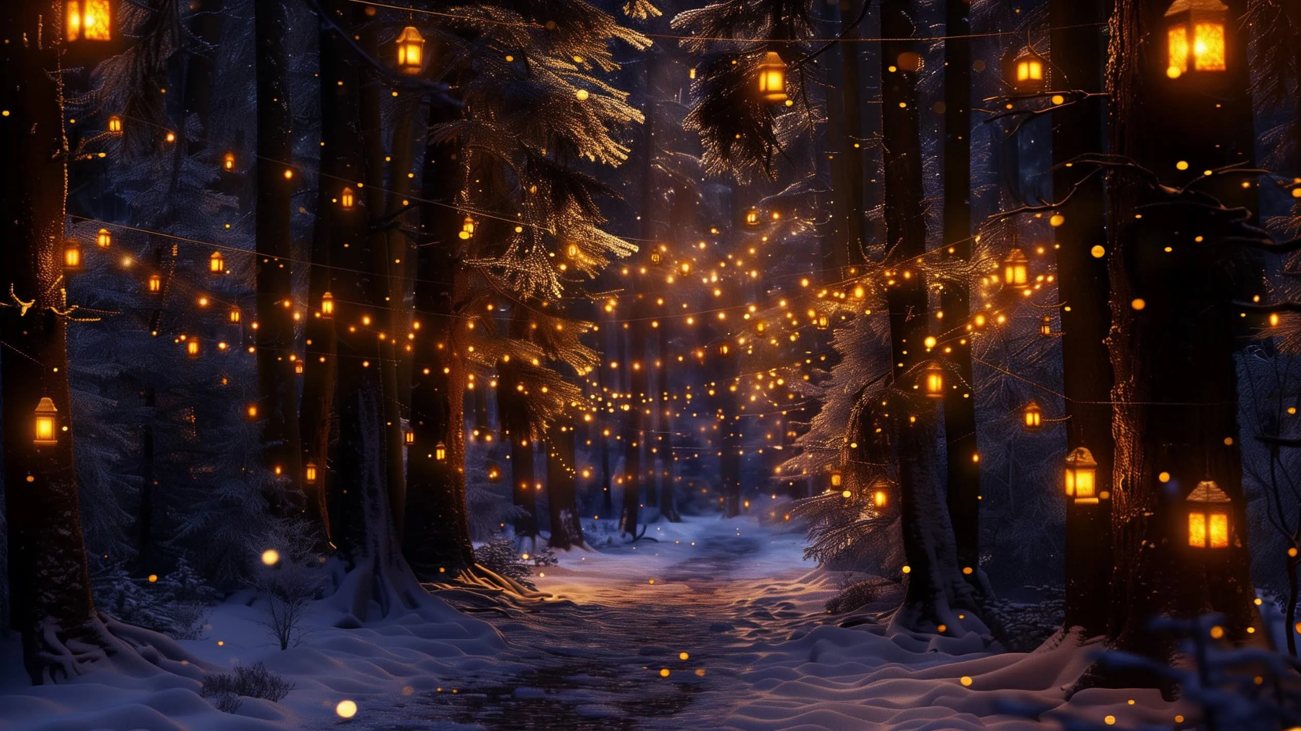 Beautiful Winter Night Wallpaper. Winter wallpaper desktop, Christmas wallpaper background, Christmas wallpaper free