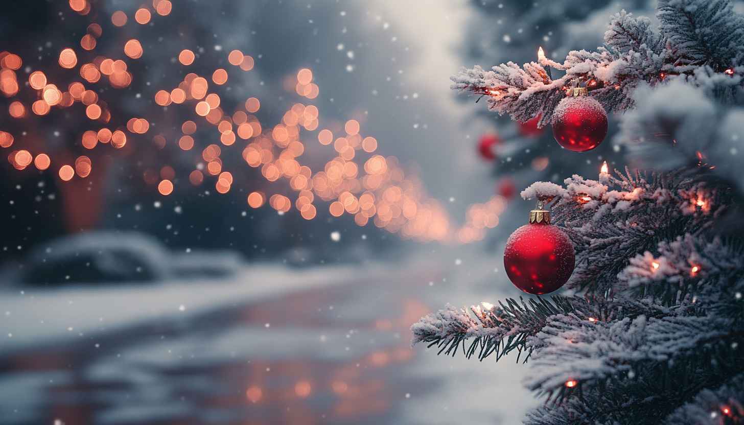 Snowy Cabin Christmas Desktop Wallpaper Wonderland 4K