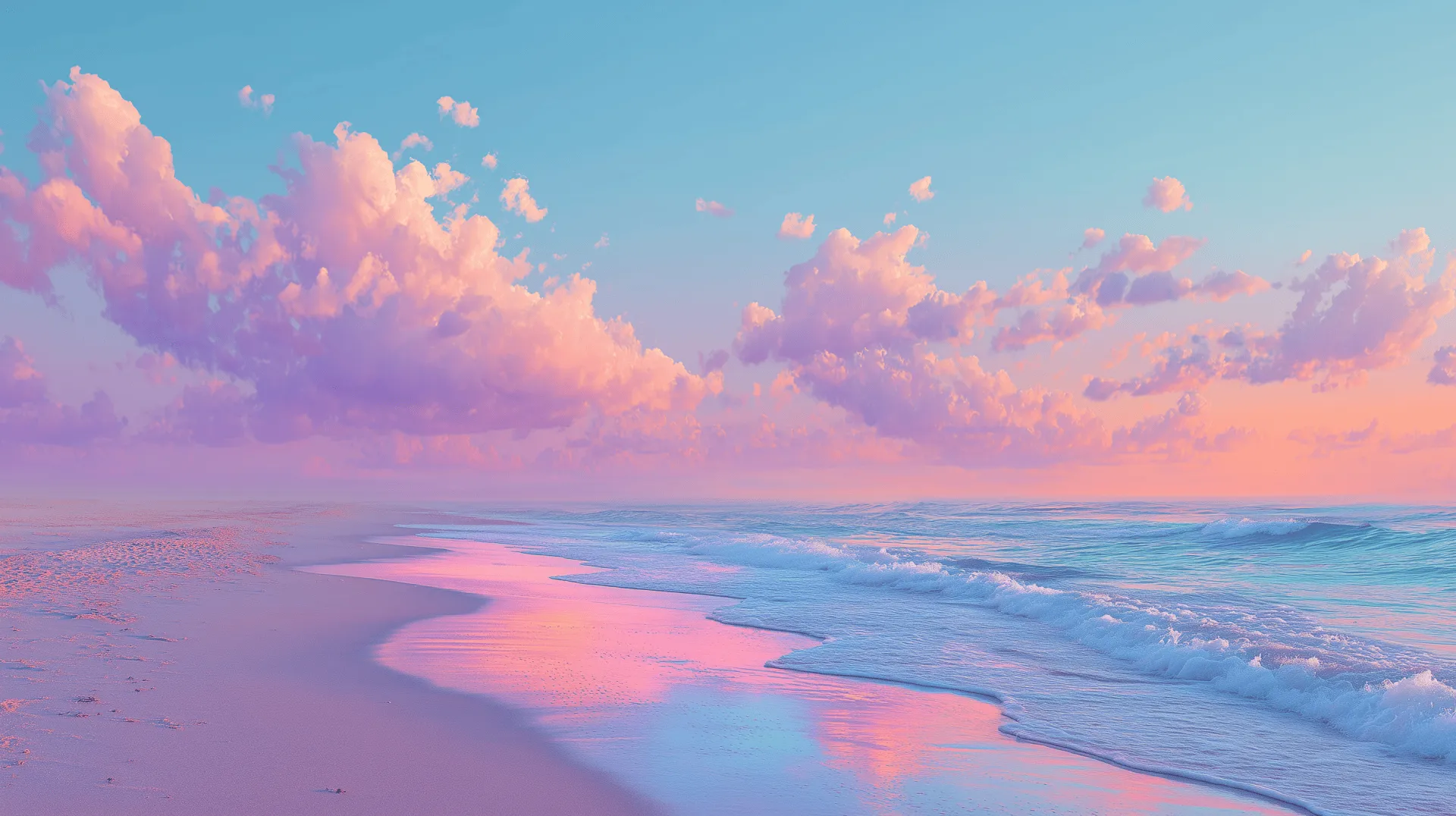 HD Summer Vibes Beach Wallpaper in Soothing Pastel Colors for Ultimate Relaxation