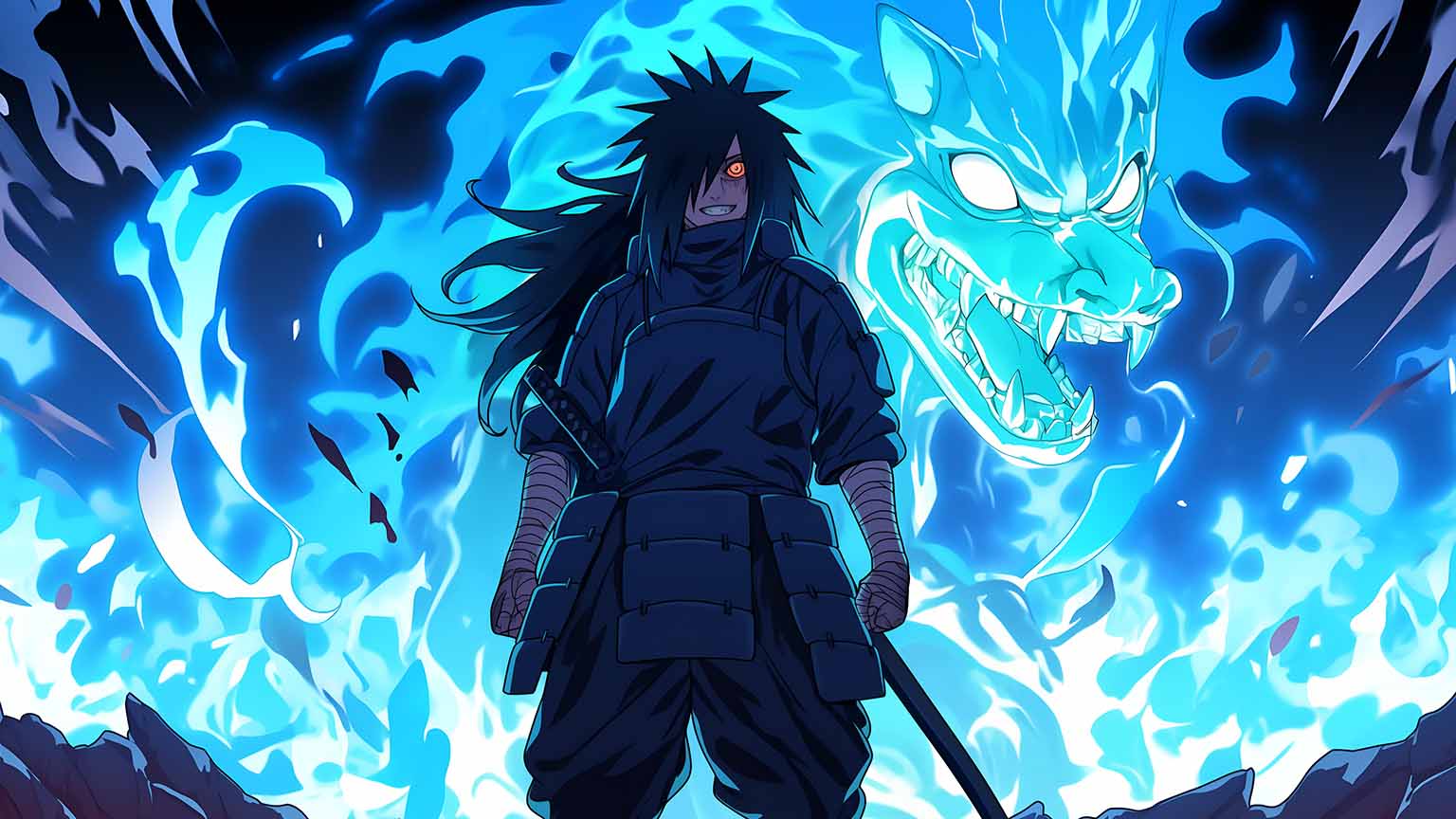 Free Naruto Madara Uchiha Menacing Grin Desktop Wallpaper 4K
