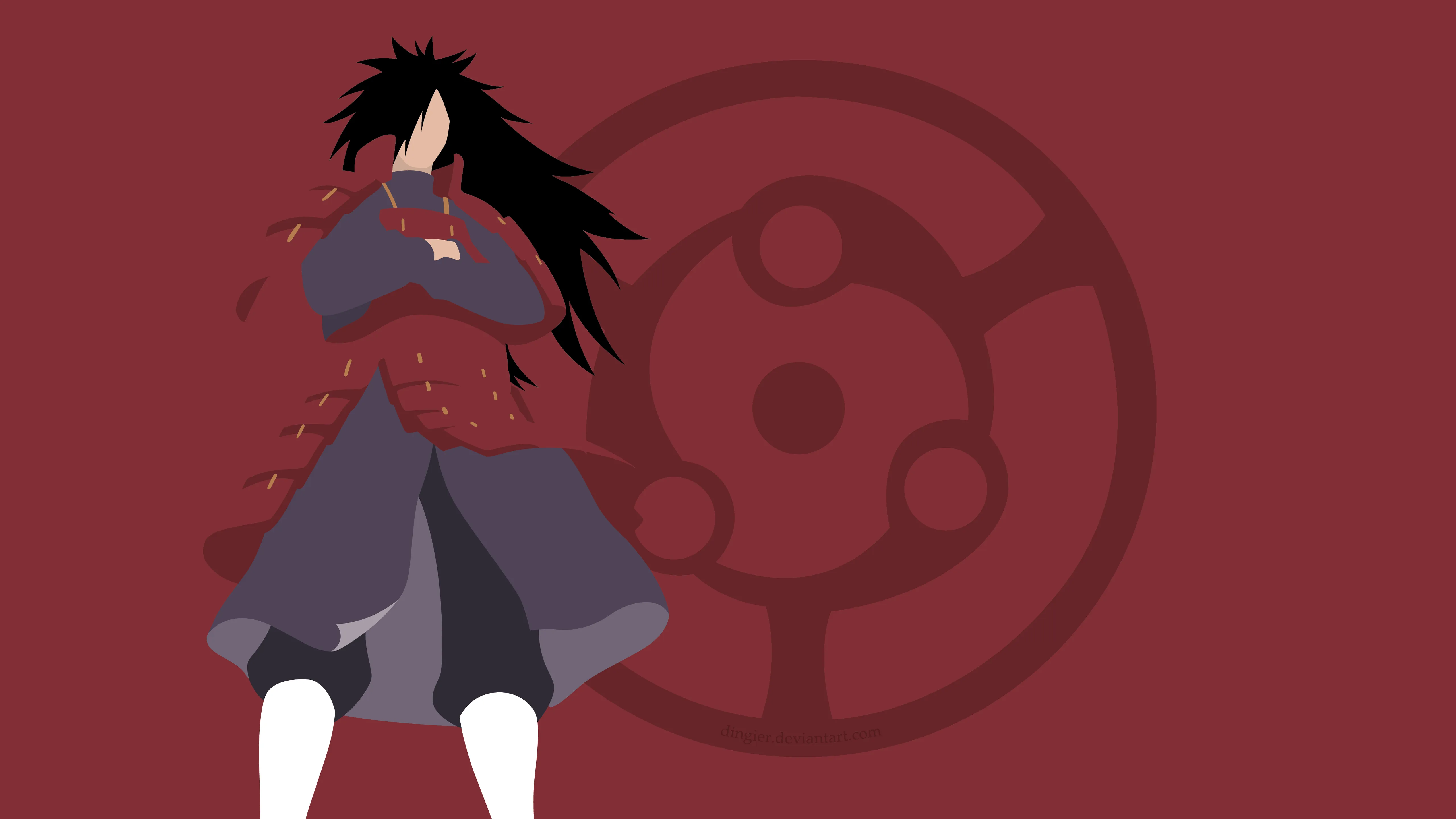 Madara Uchiha Wallpaper 4K, Mangekyo Sharingan, Minimalist