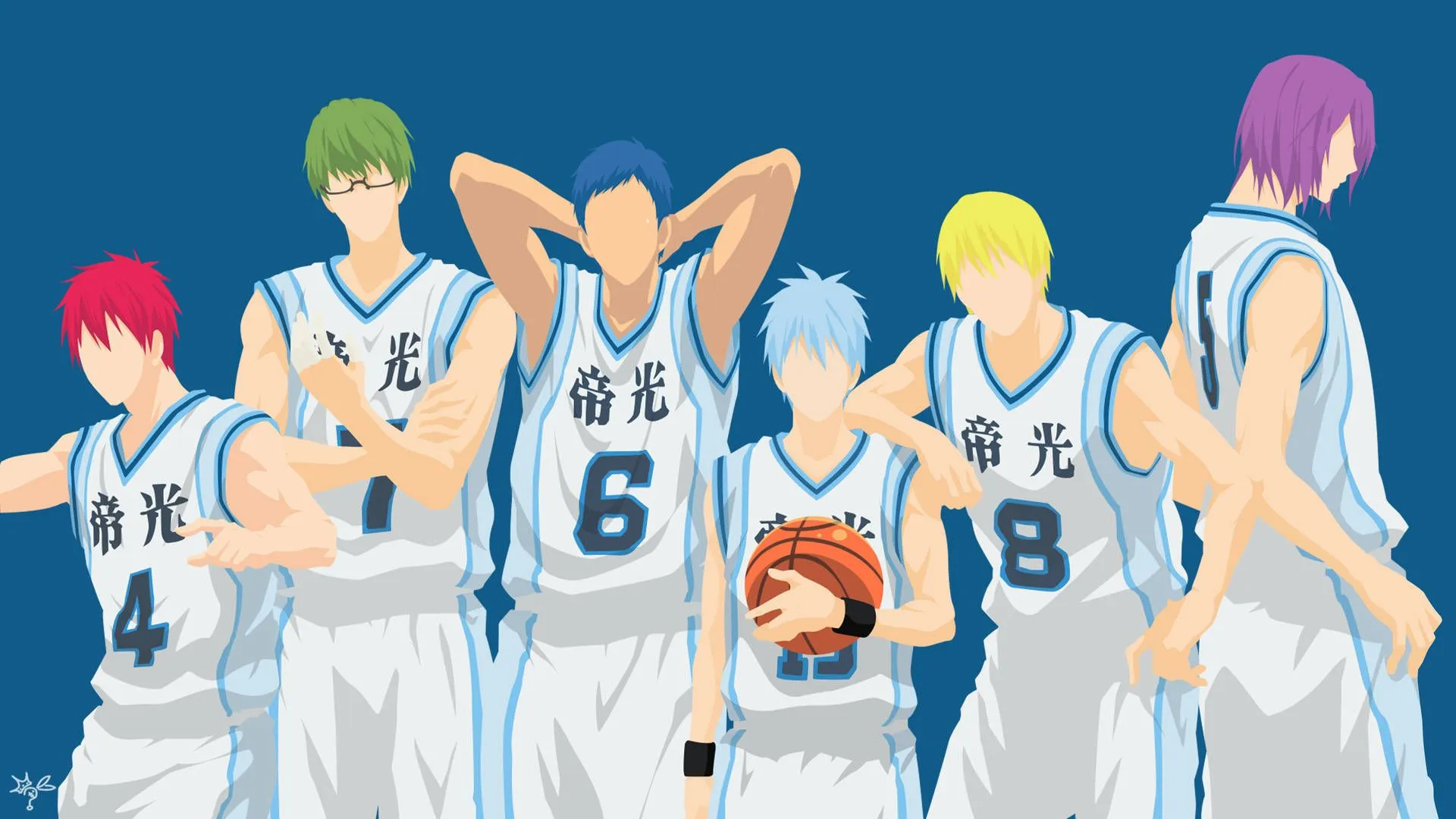 Download Minimalist Kuroko No Basket Characters Vector Art Wallpaper