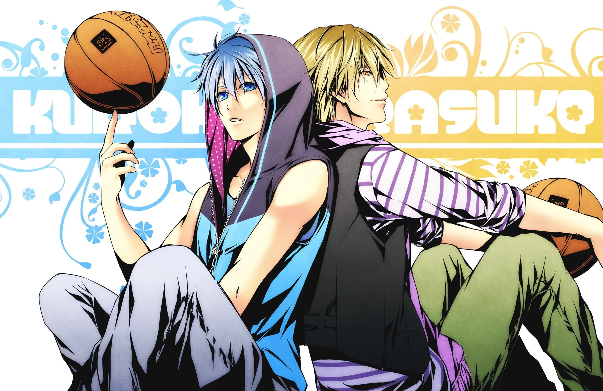 Wallpaper pattern, the ball, Basketball, guy, Kuroko's basketball, Kise Ryouta, Kuroko Tetsuya, Kuroko from Basket for mobile and desktop, section прочее, resolution 2000x1296
