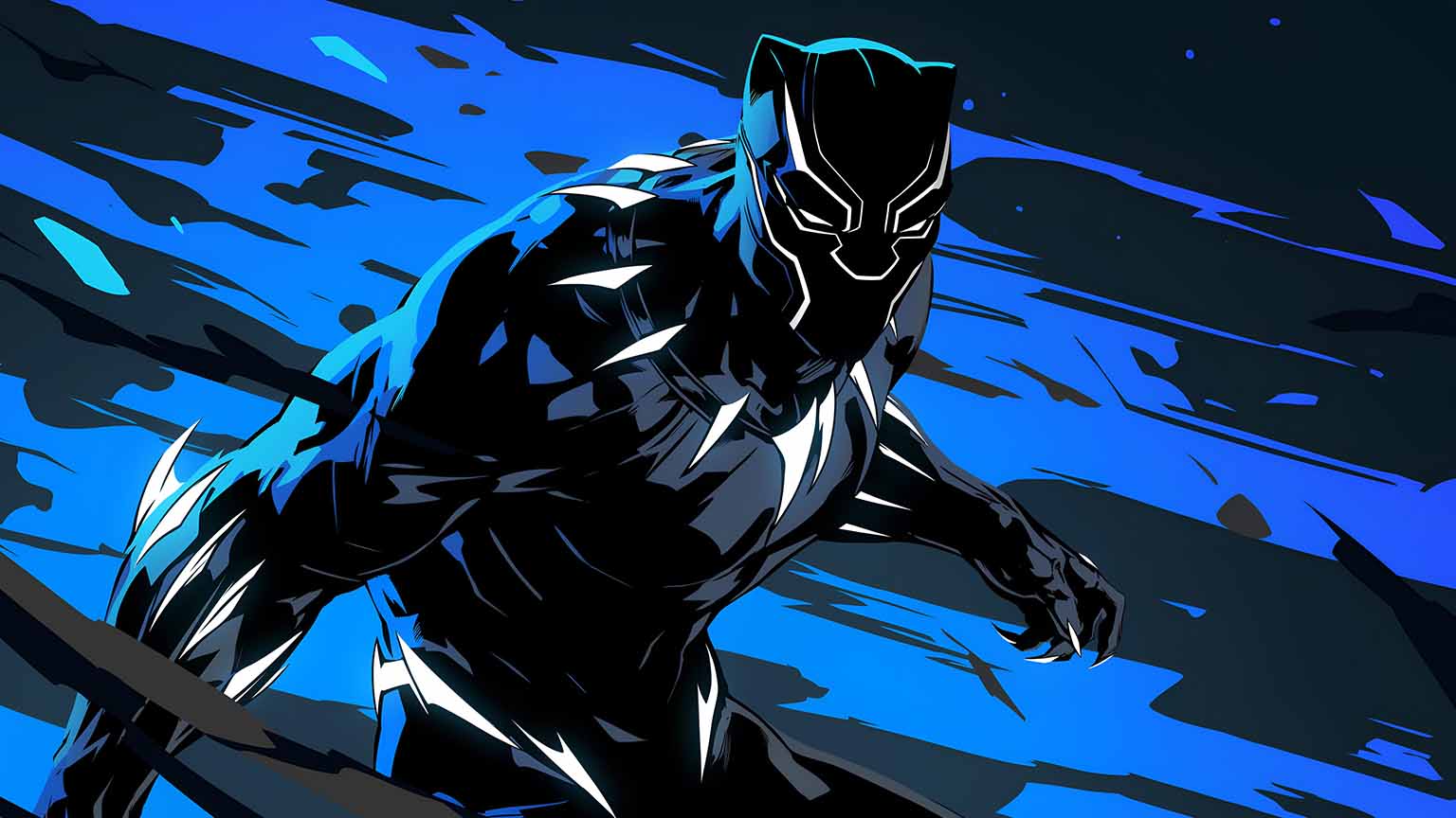 Marvel Comics Black Panther Blue Energy Desktop Wallpaper