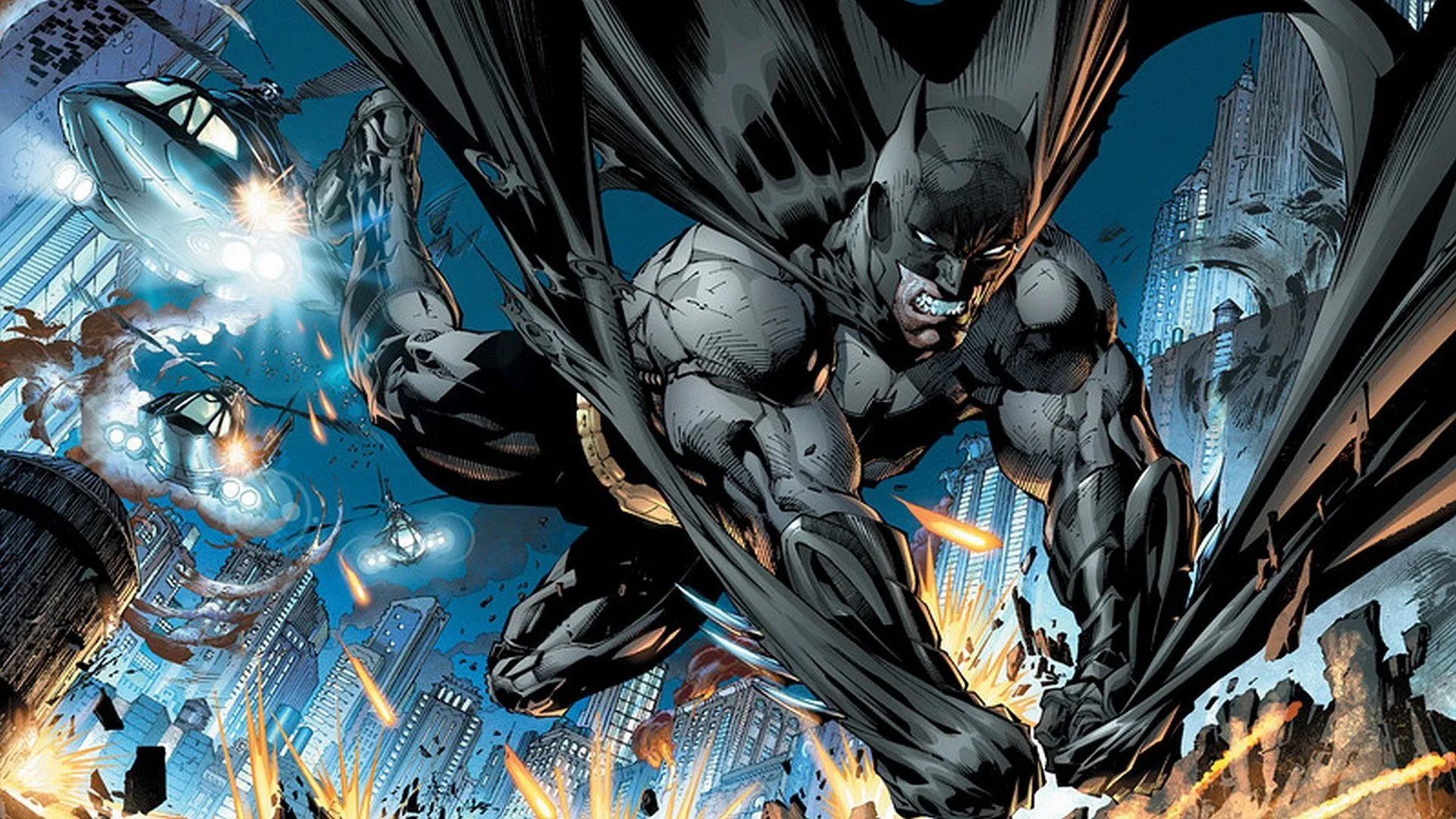 Epic HD Batman Comic Wallpaper: Dark Knight in Actionx1080