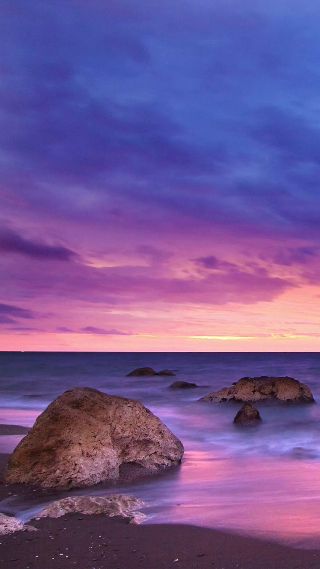Purple Beach Sunset iPhone Wallpaper Free Purple Beach Sunset iPhone Background