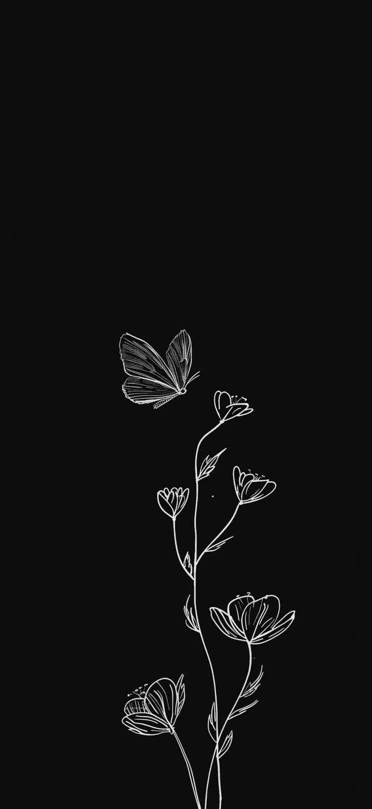 Wallpaper (iPhone). Black and white wallpaper iphone, Black flowers wallpaper