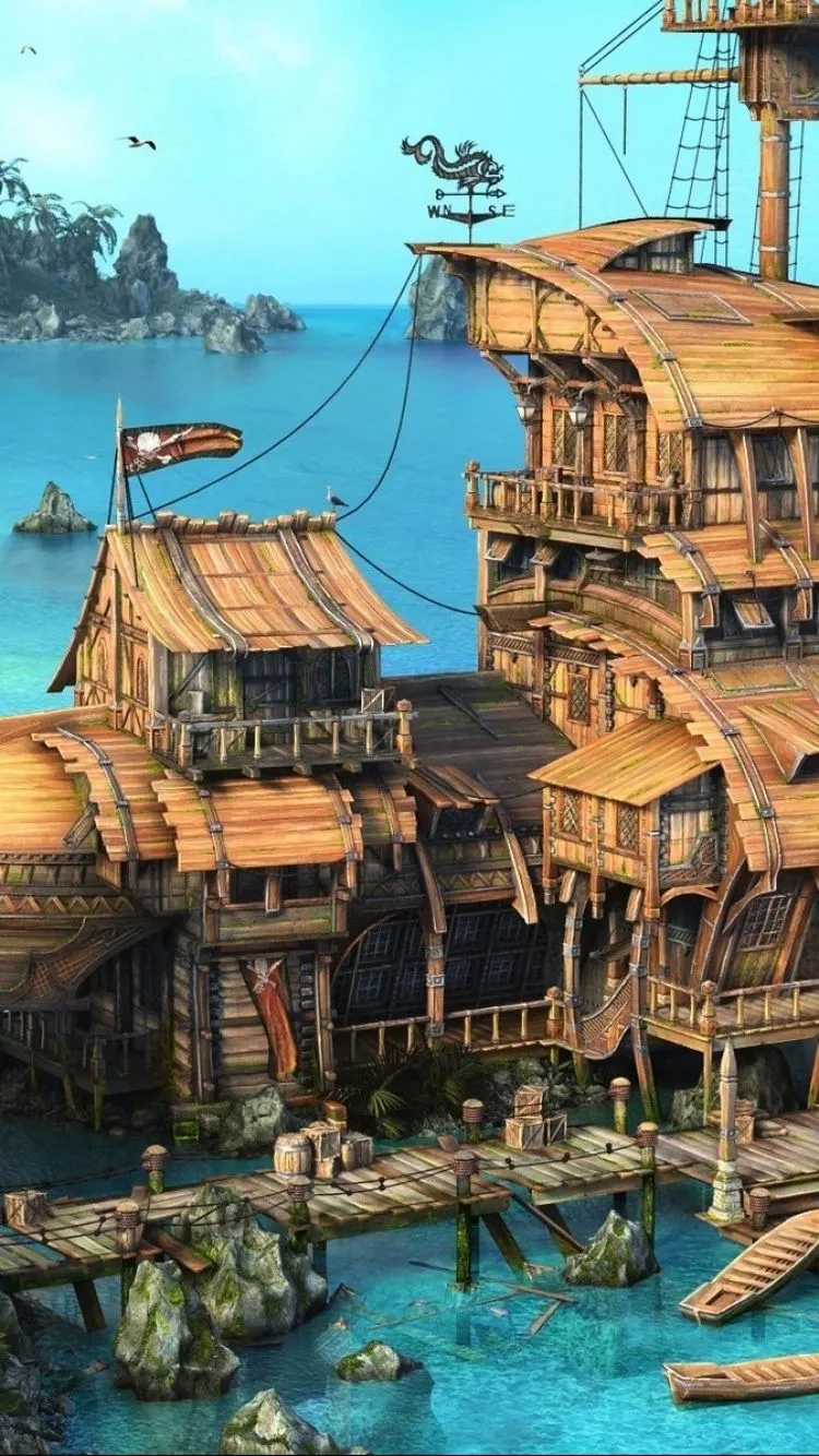 Phone wallpaper: Fantasy, Pirate 1199997