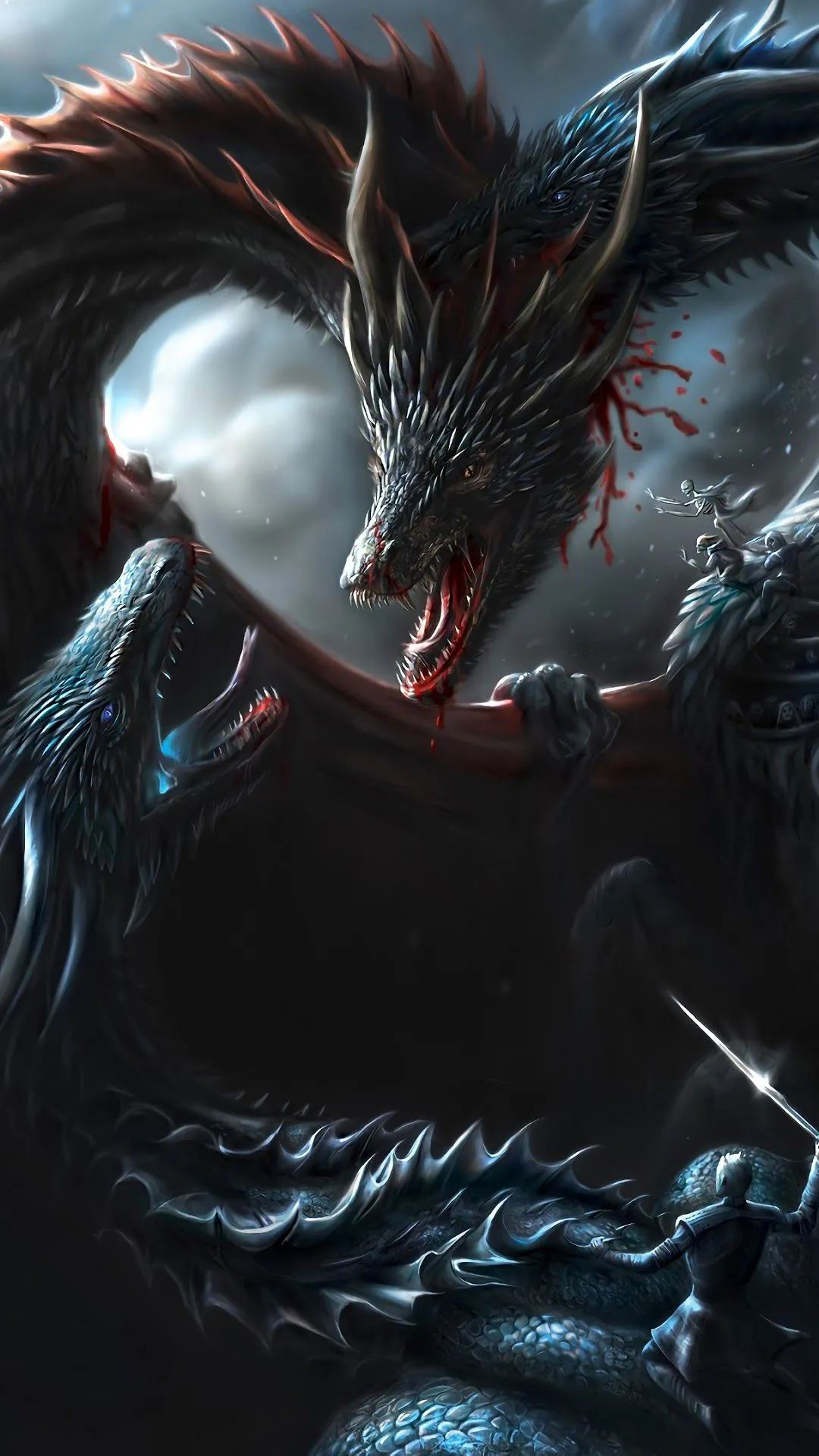 Game Of Thrones Dragons Battle HD Phone Wallpaper