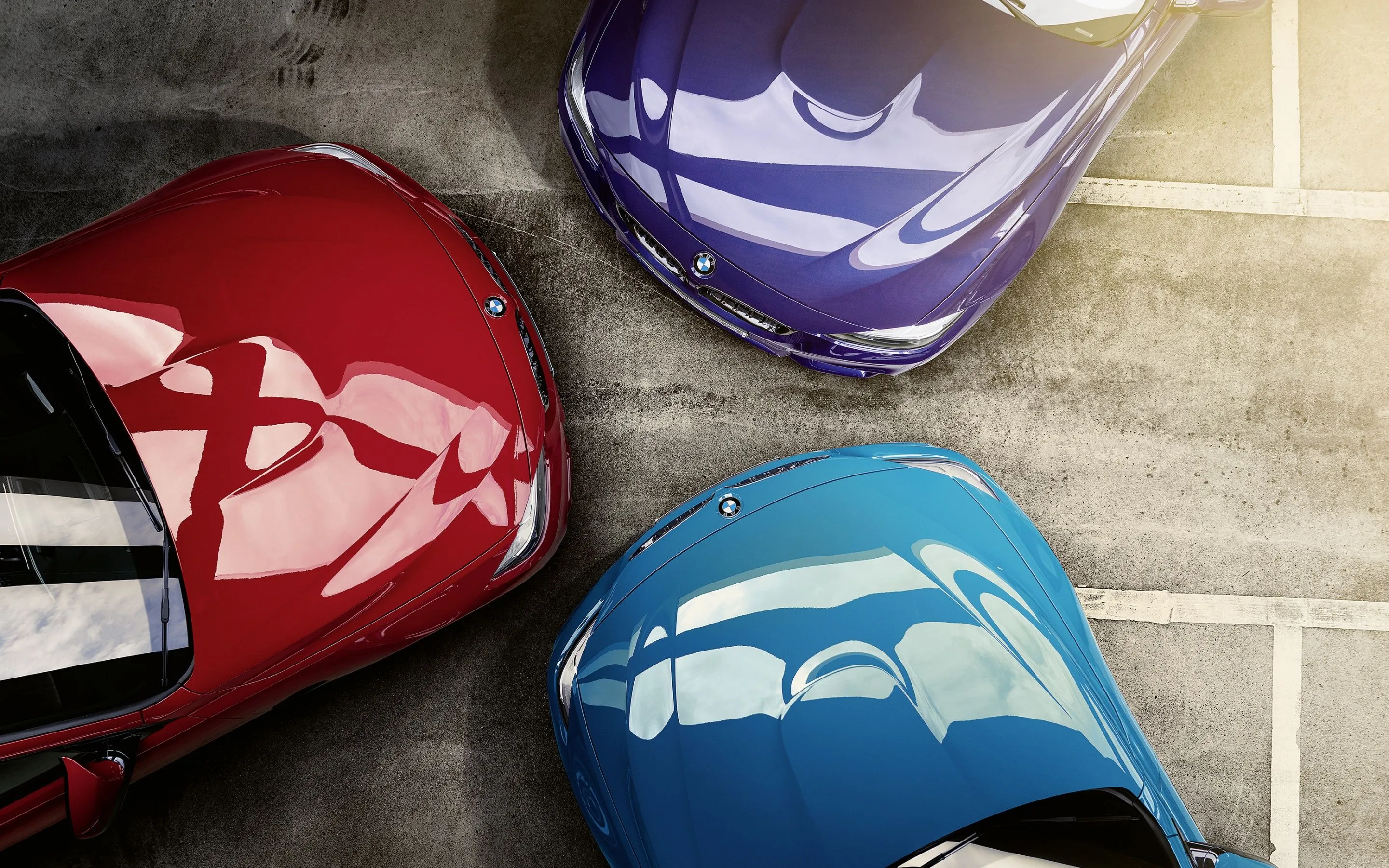 BMW M4 Coupe Wallpaper 4K, Red, Blue, Violet