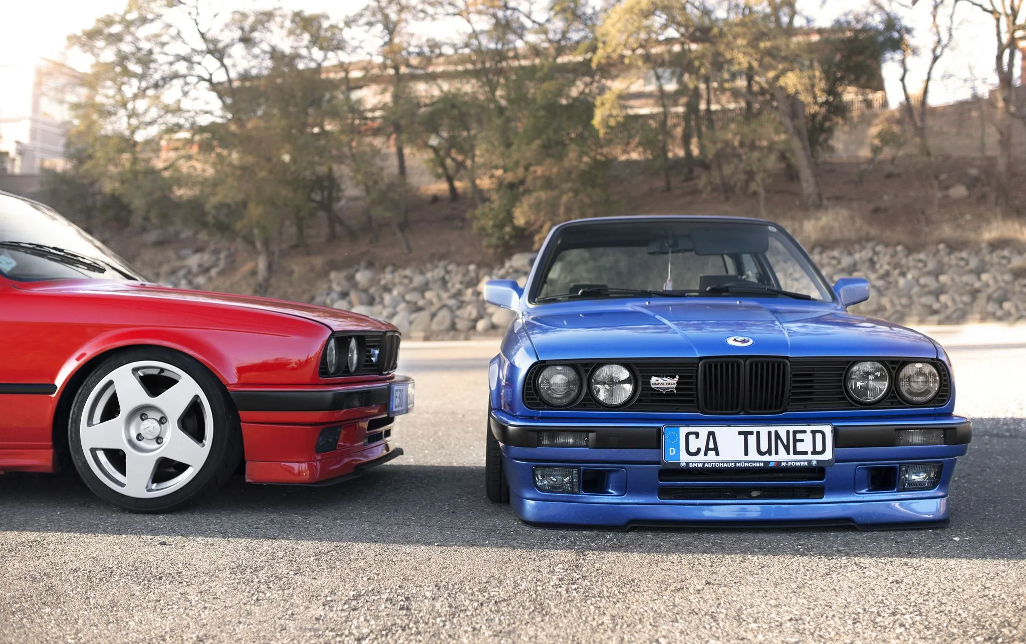 Wallpaper BMW, BMW, red, blue, E30 for mobile and desktop, section bmw, resolution 2048x1286