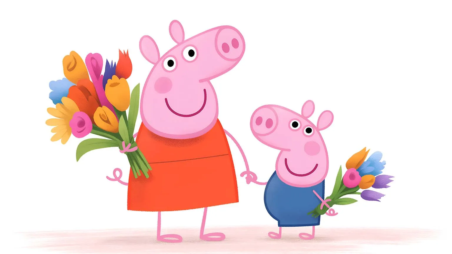 Peppa Pig George Flowers Cute Desktop Wallpaper
