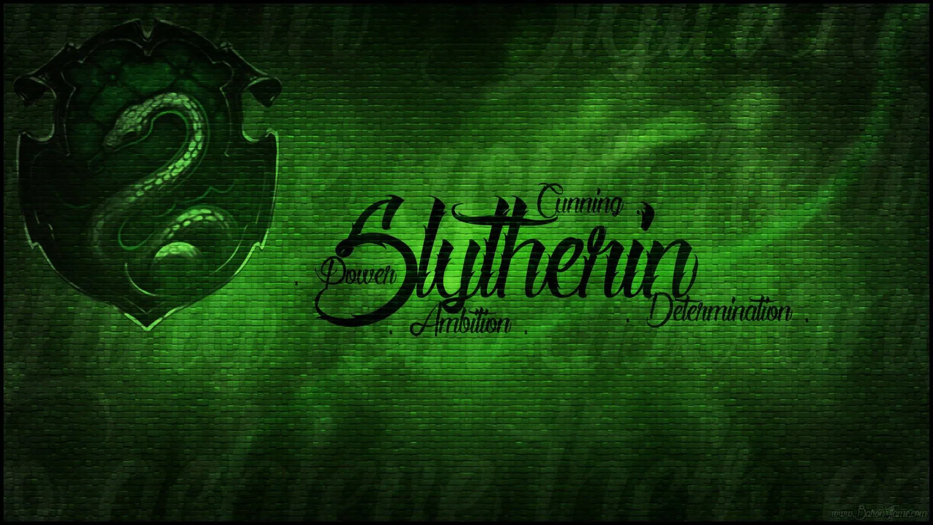 Download Slytherin Aesthetic Stylized Typography Wallpaper